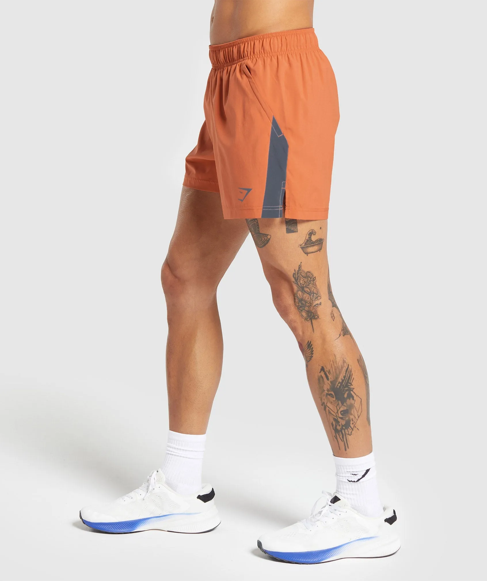 Gymshark Sport 5" Shorts - Muted Orange/Titanium Blue sold by Gymshark