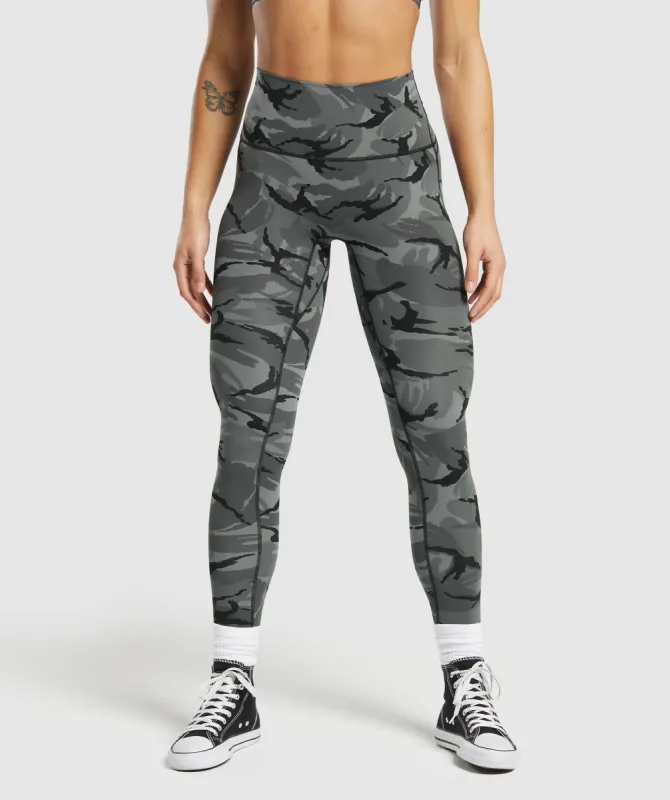 Gymshark Legacy Printed Regular Leggings - Pitch Grey sold by Gymshark