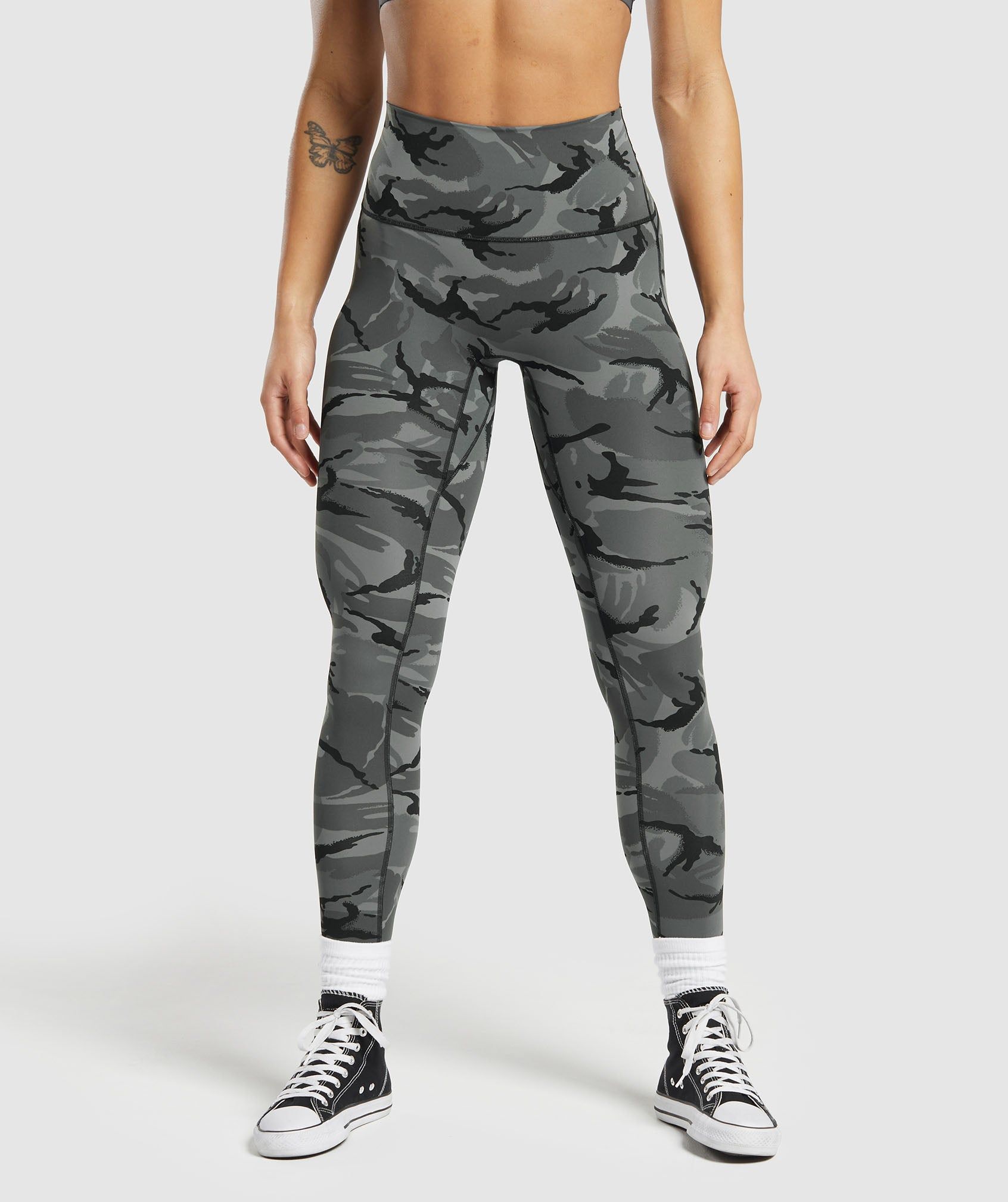 Gymshark Legacy Printed Leggings - Pitch Grey sold by Gymshark