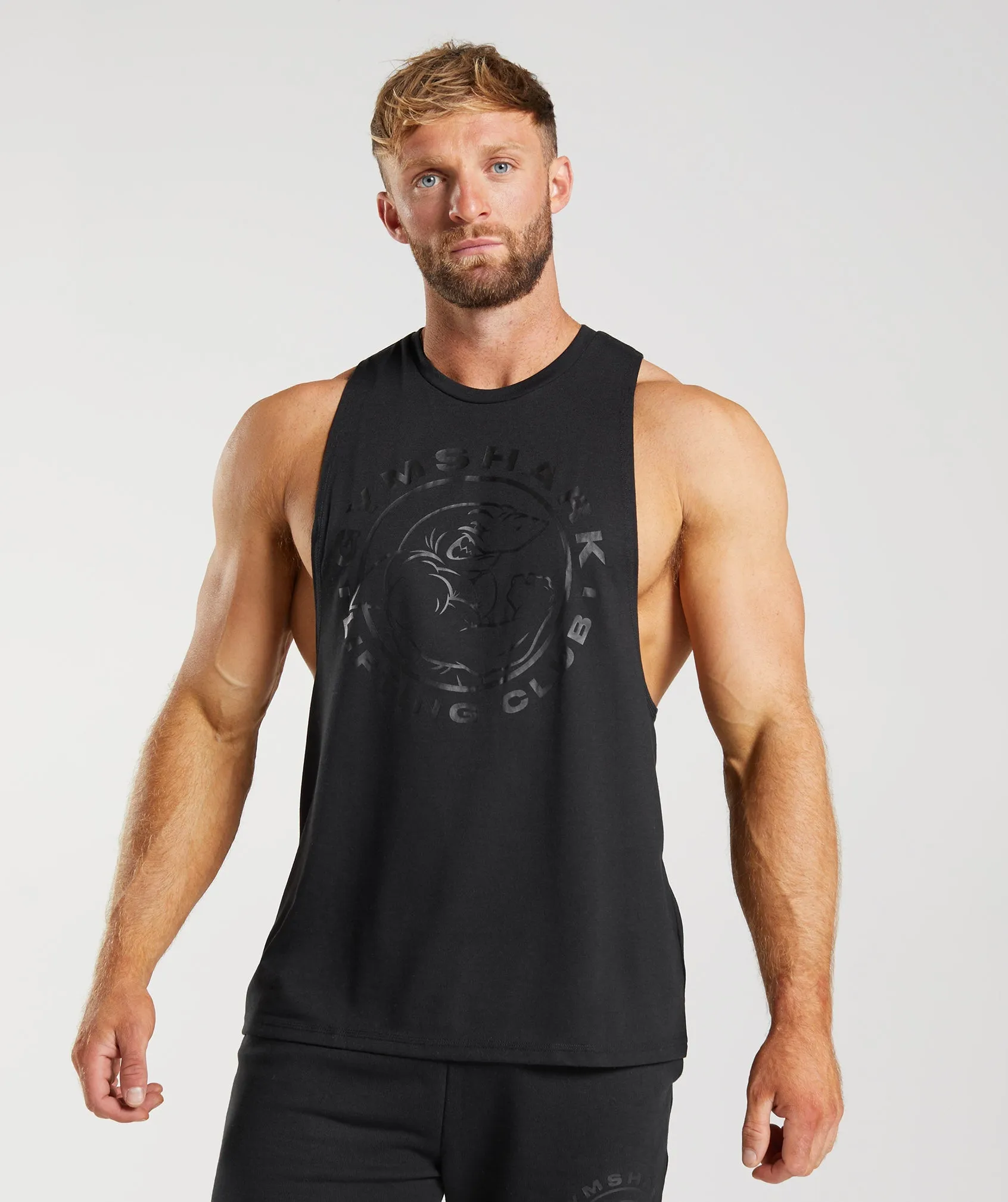 Gymshark Legacy Drop Arm Tank - Black sold by Gymshark