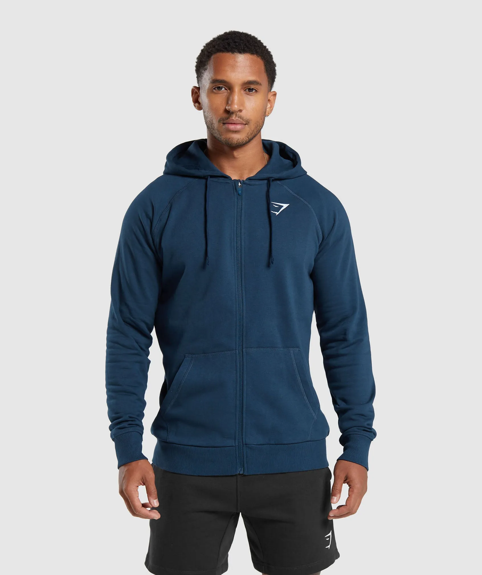 Gymshark Crest Zip Up Hoodie - Navy sold by Gymshark