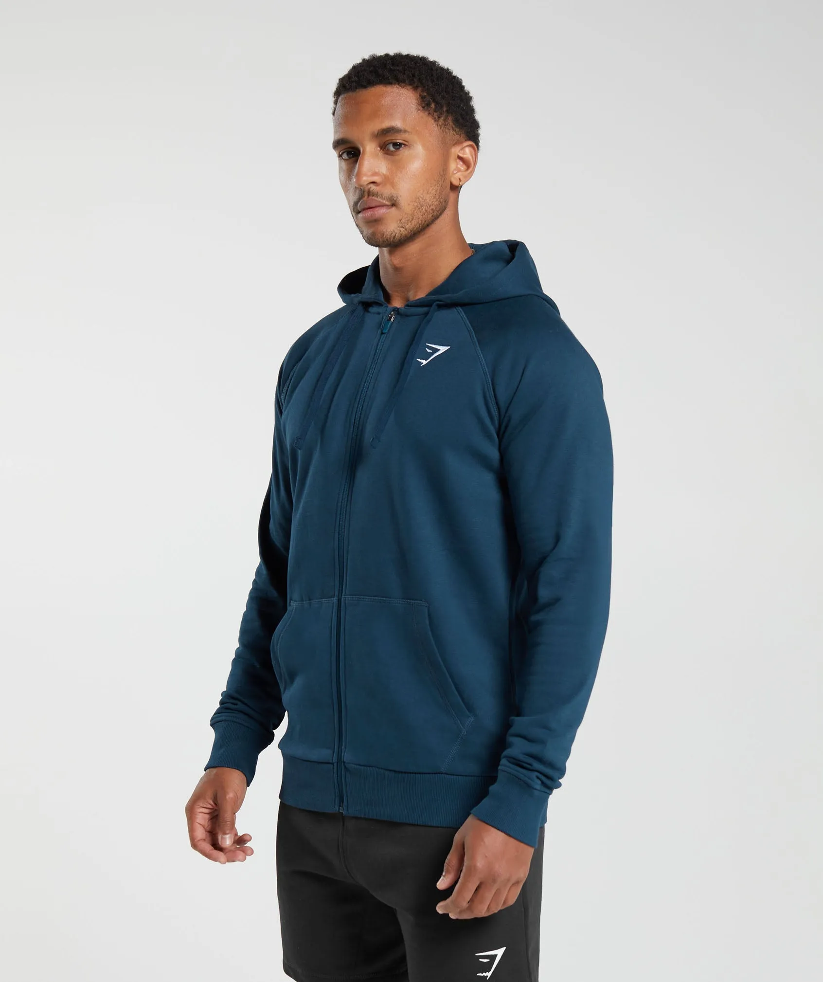 Gymshark Crest Zip Up Hoodie - Navy sold by Gymshark product image thumbnail 3