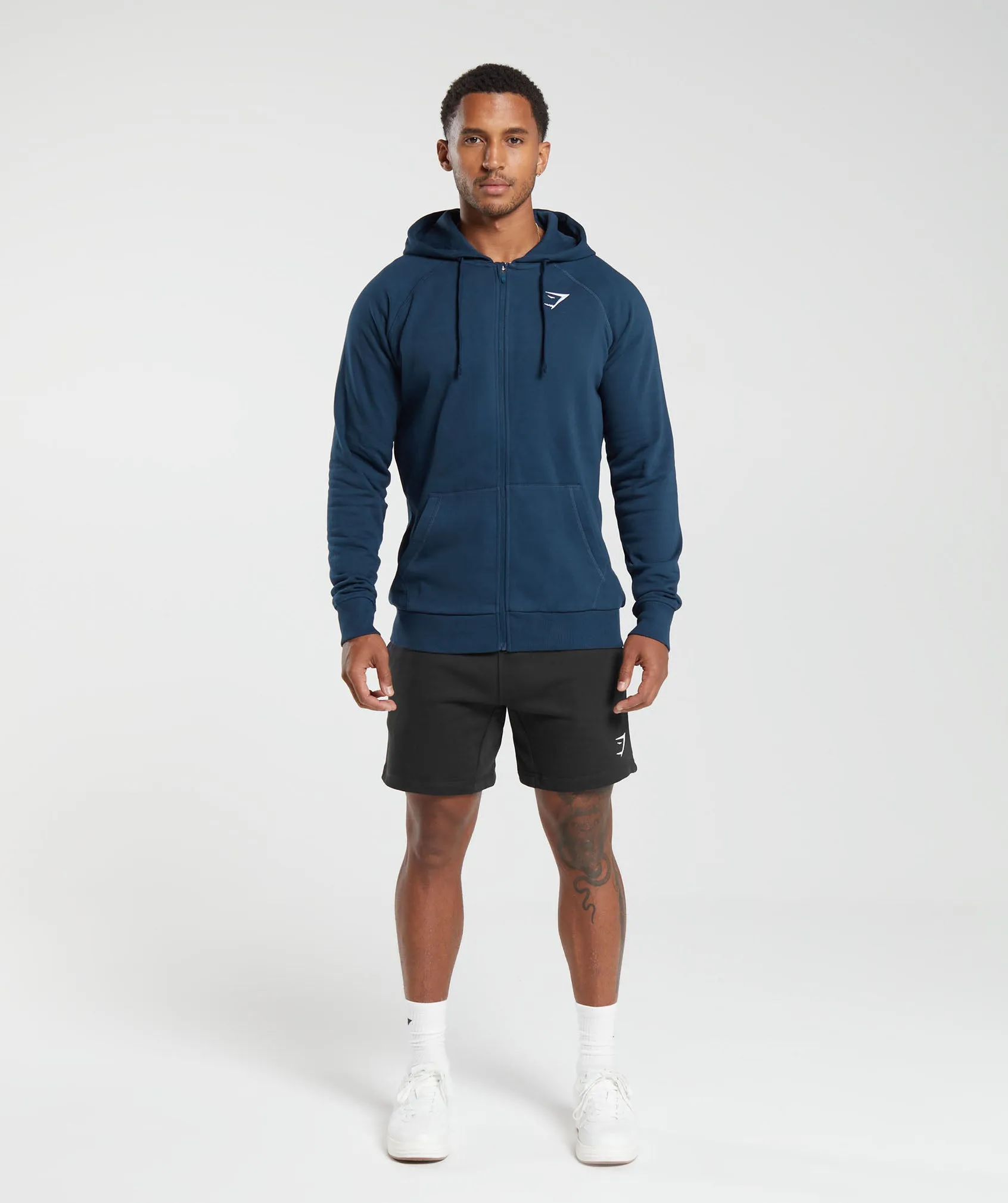 Gymshark Crest Zip Up Hoodie - Navy sold by Gymshark product image thumbnail 4