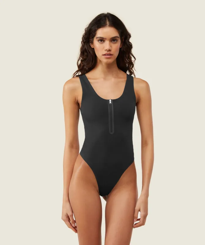 Gymshark everywear Reversible Zip Leotard - Black/Heavy Blue sold by Gymshark