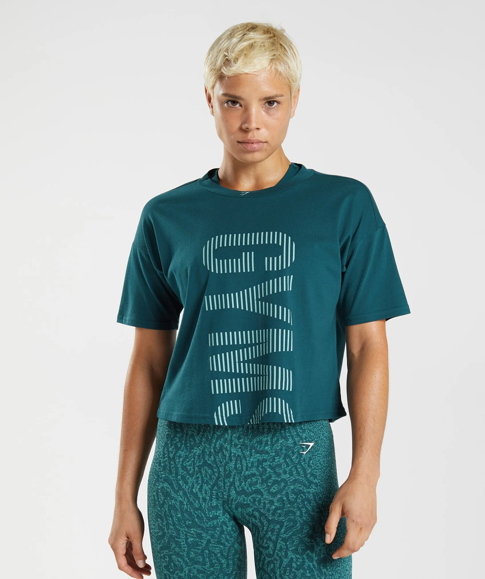 Gymshark 315 Midi T-Shirt - Winter Teal/Pearl Blue sold by Gymshark