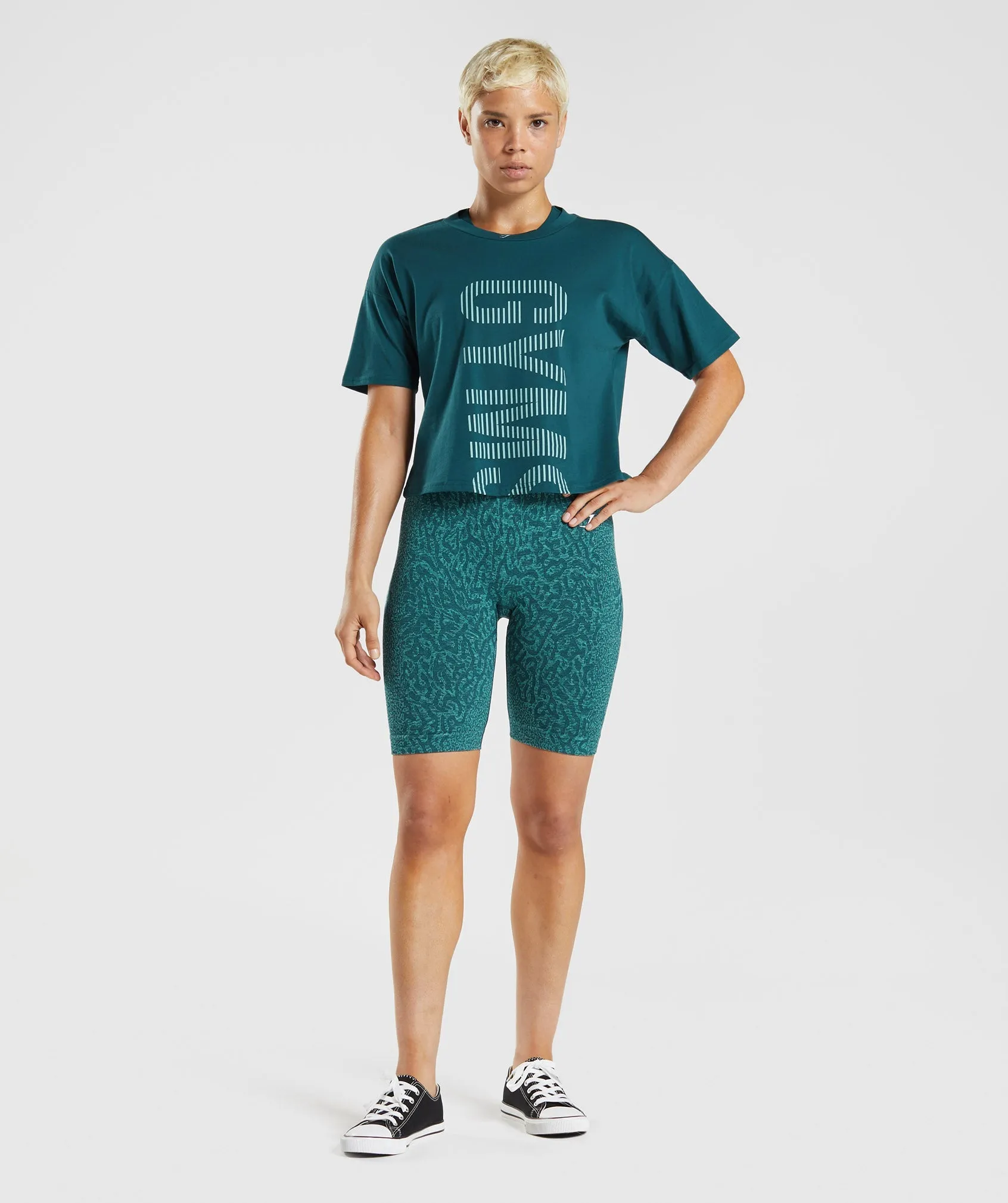 Gymshark 315 Midi T-Shirt - Winter Teal/Pearl Blue sold by Gymshark product image thumbnail 4