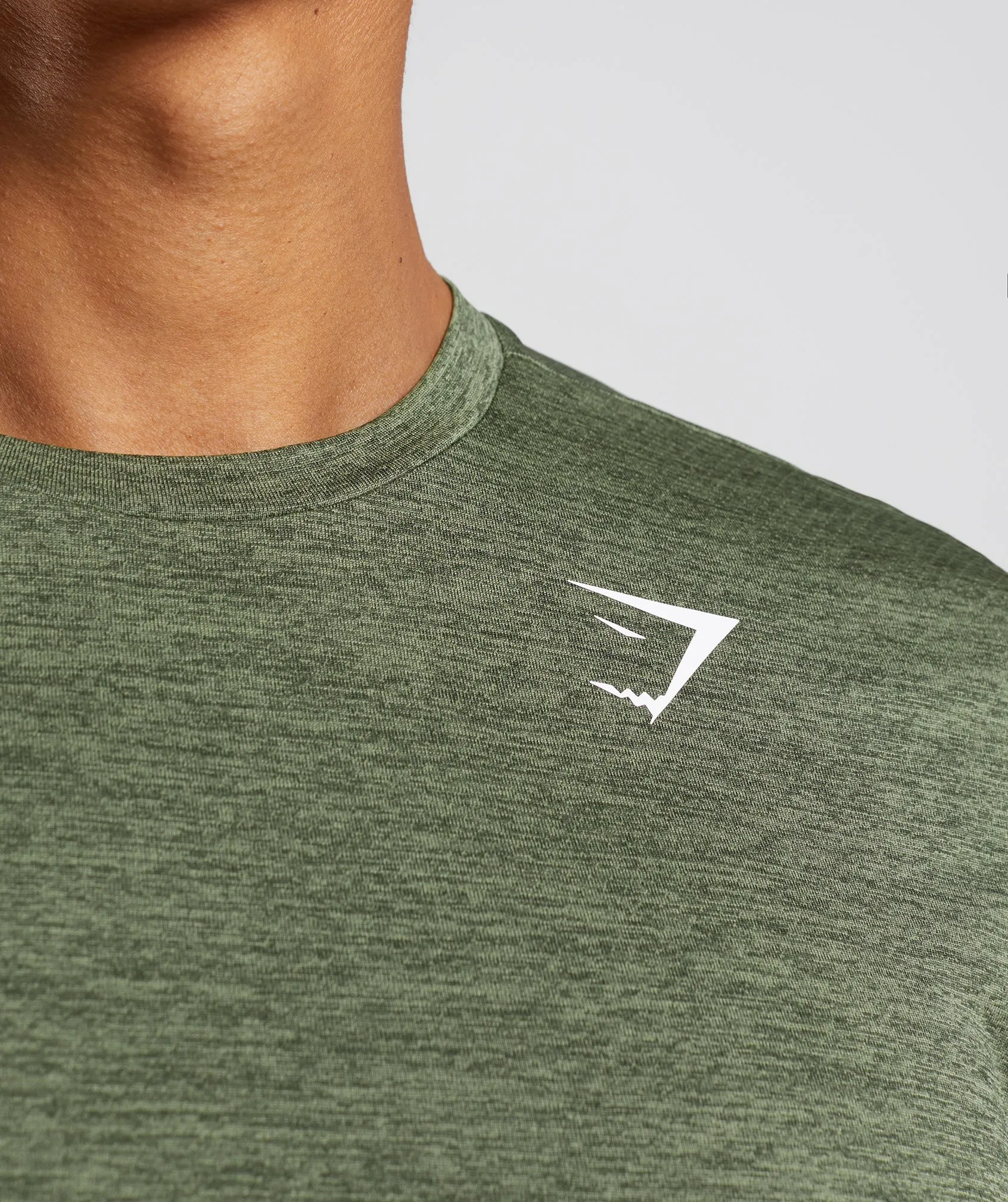 Gymshark Arrival Marl T-Shirt - Core Olive/Kalamata Olive Marl sold by Gymshark product image thumbnail 3