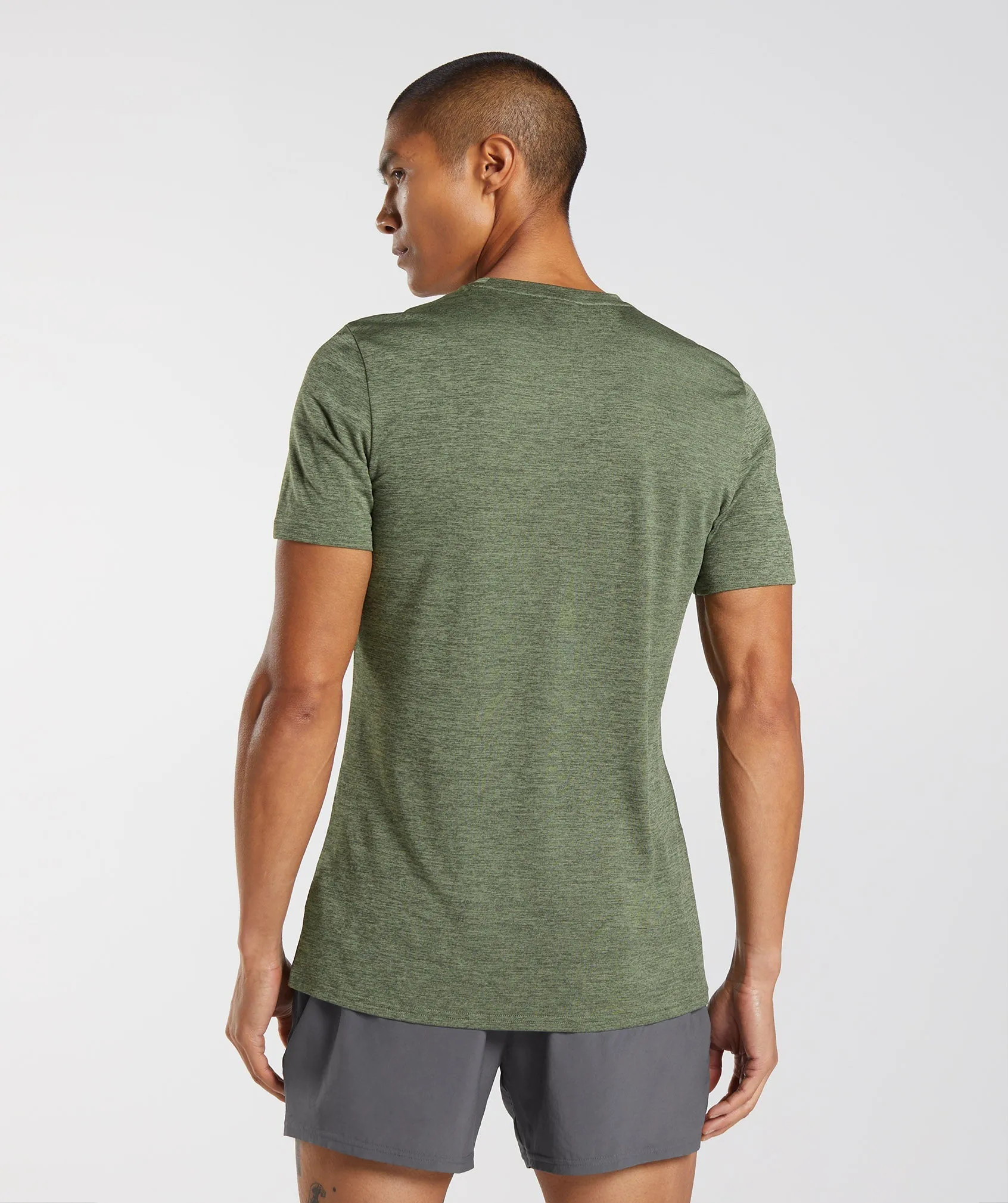 Gymshark Arrival Marl T-Shirt - Core Olive/Kalamata Olive Marl sold by Gymshark product image thumbnail 2