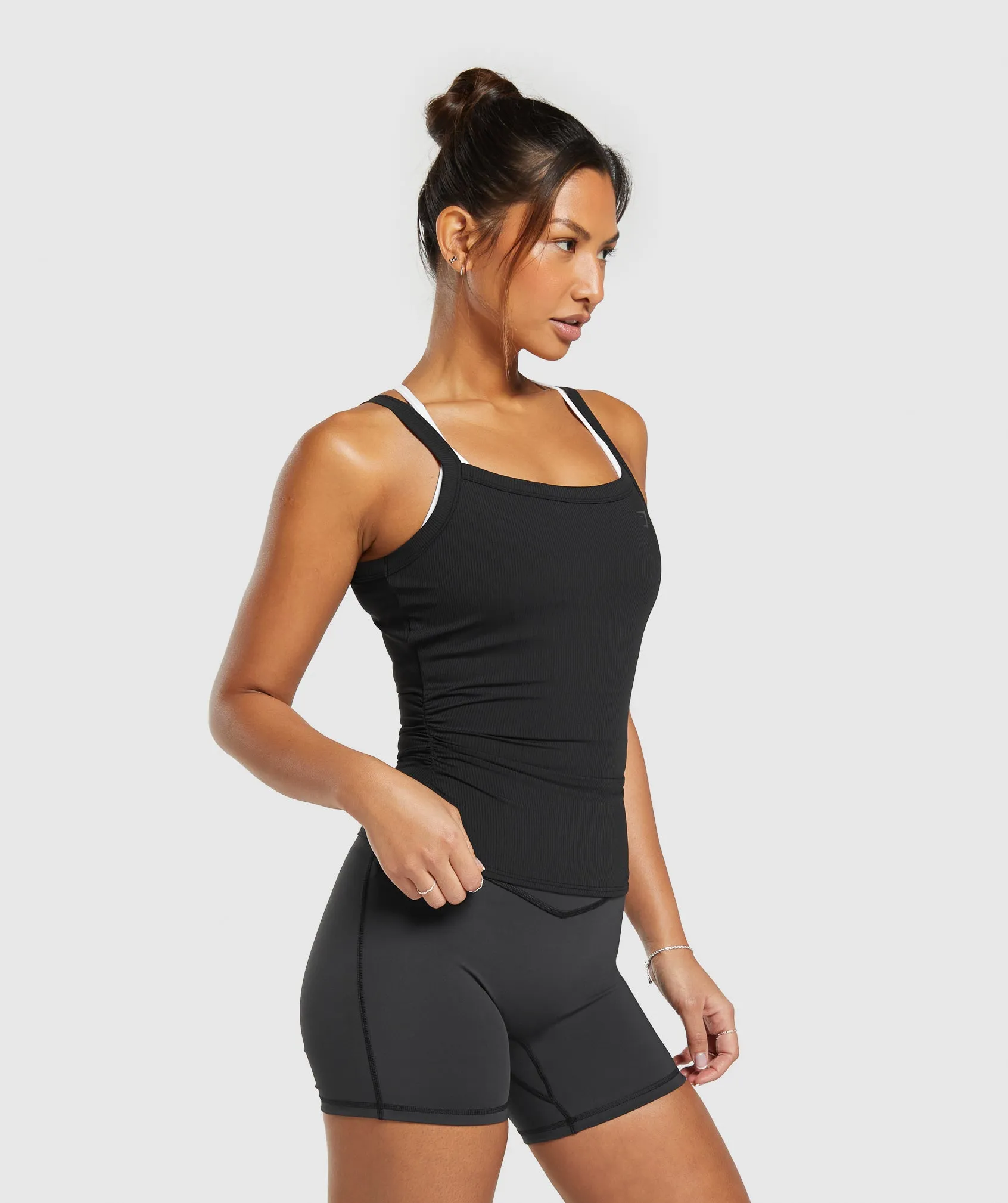 Gymshark Elevate Ruched Tank - Black sold by Gymshark product image thumbnail 3