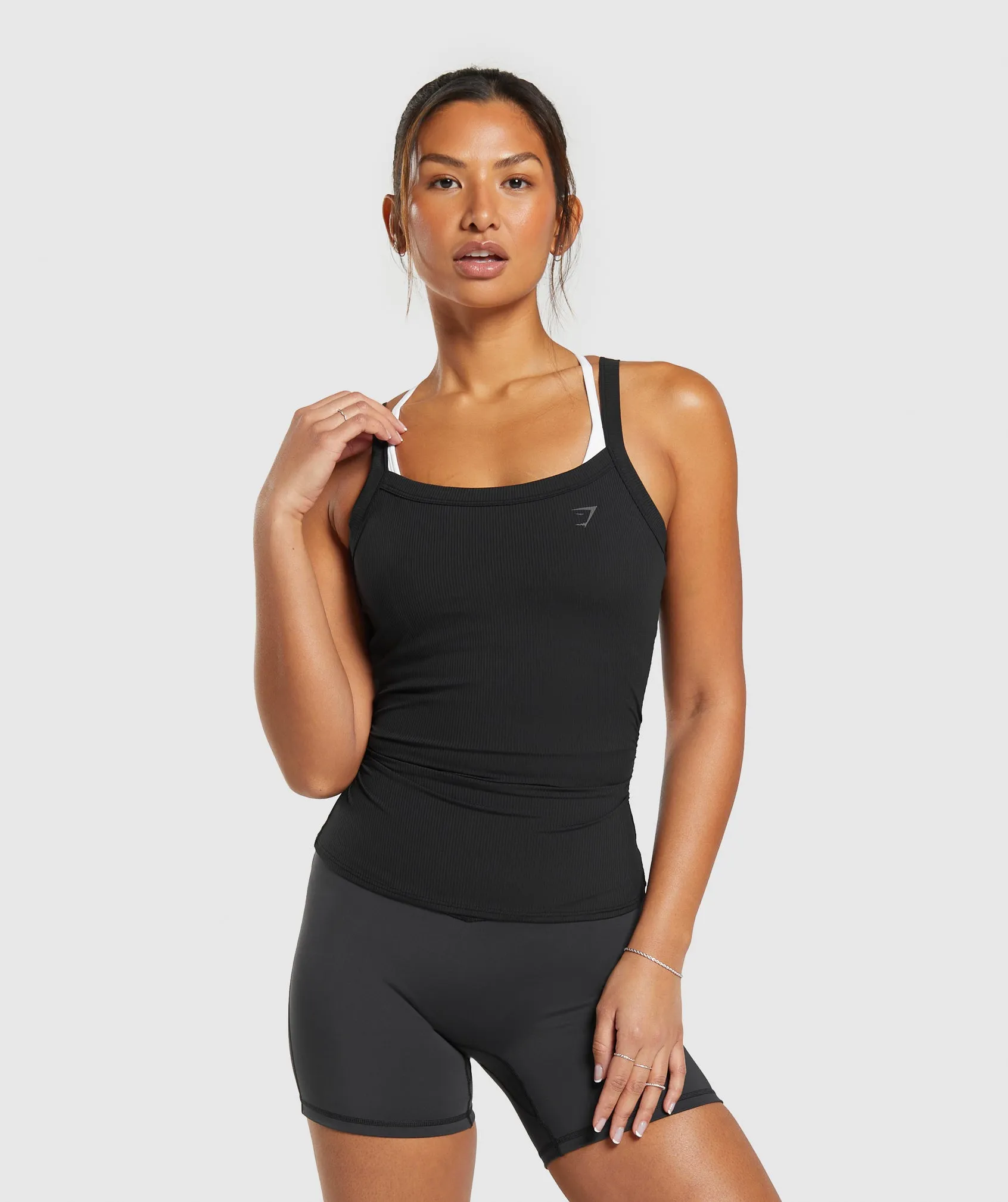 Gymshark Elevate Ruched Tank - Black sold by Gymshark