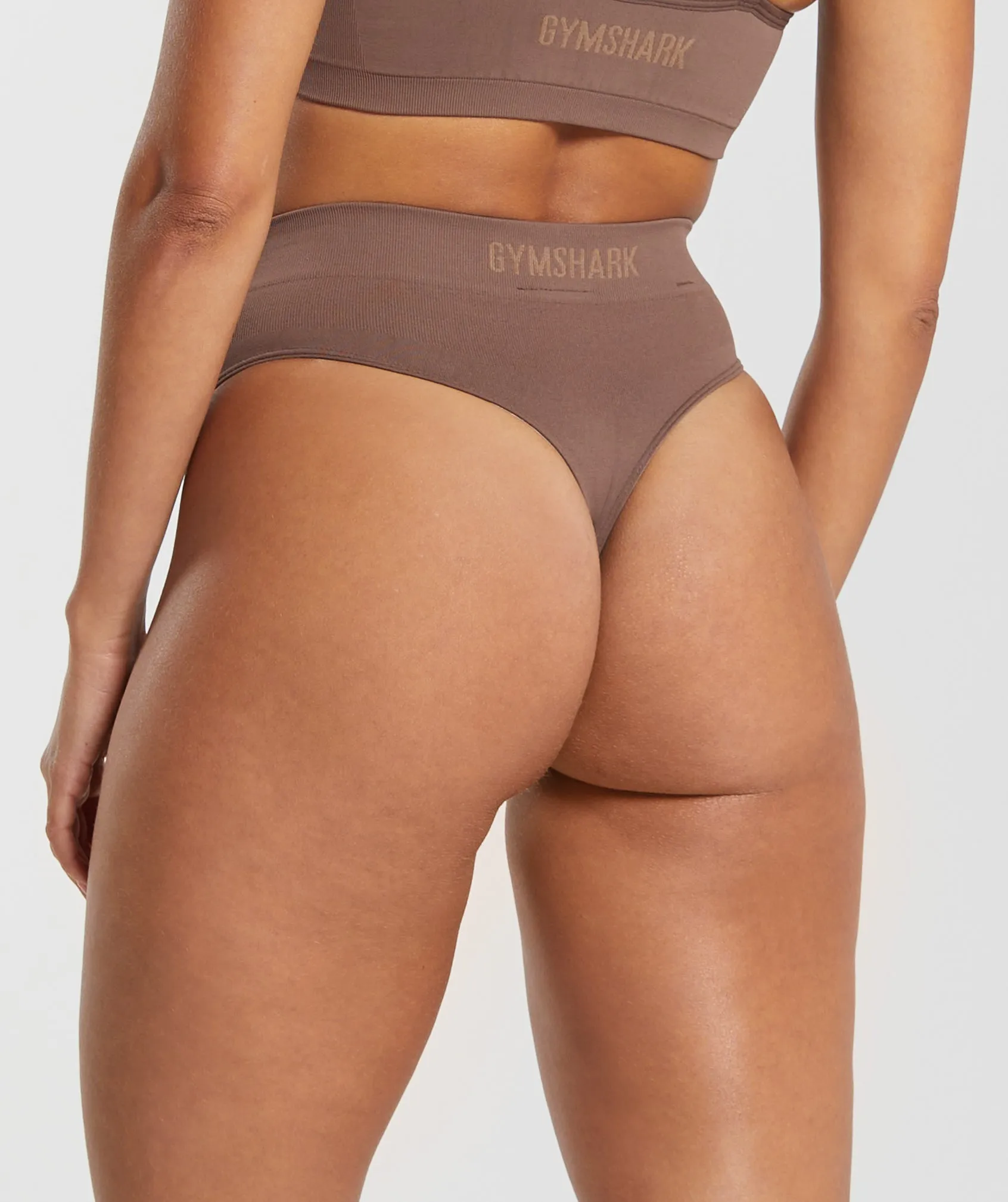 Gymshark Seamless High Waisted Thong - Soft Brown sold by Gymshark product image thumbnail 2