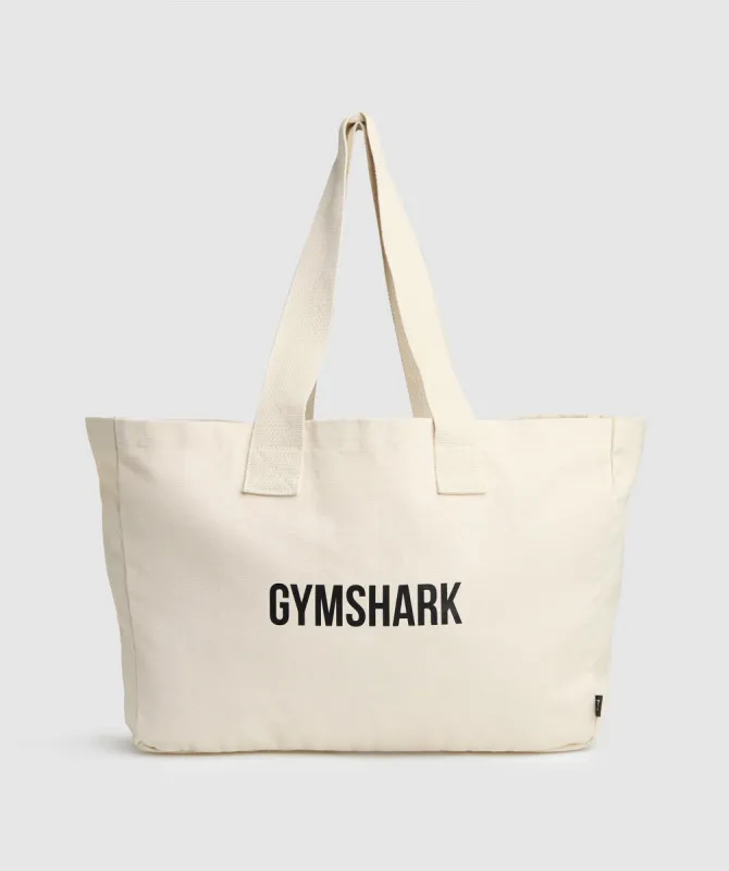 Gymshark Oversized Canvas Tote - Ecru White sold by Gymshark