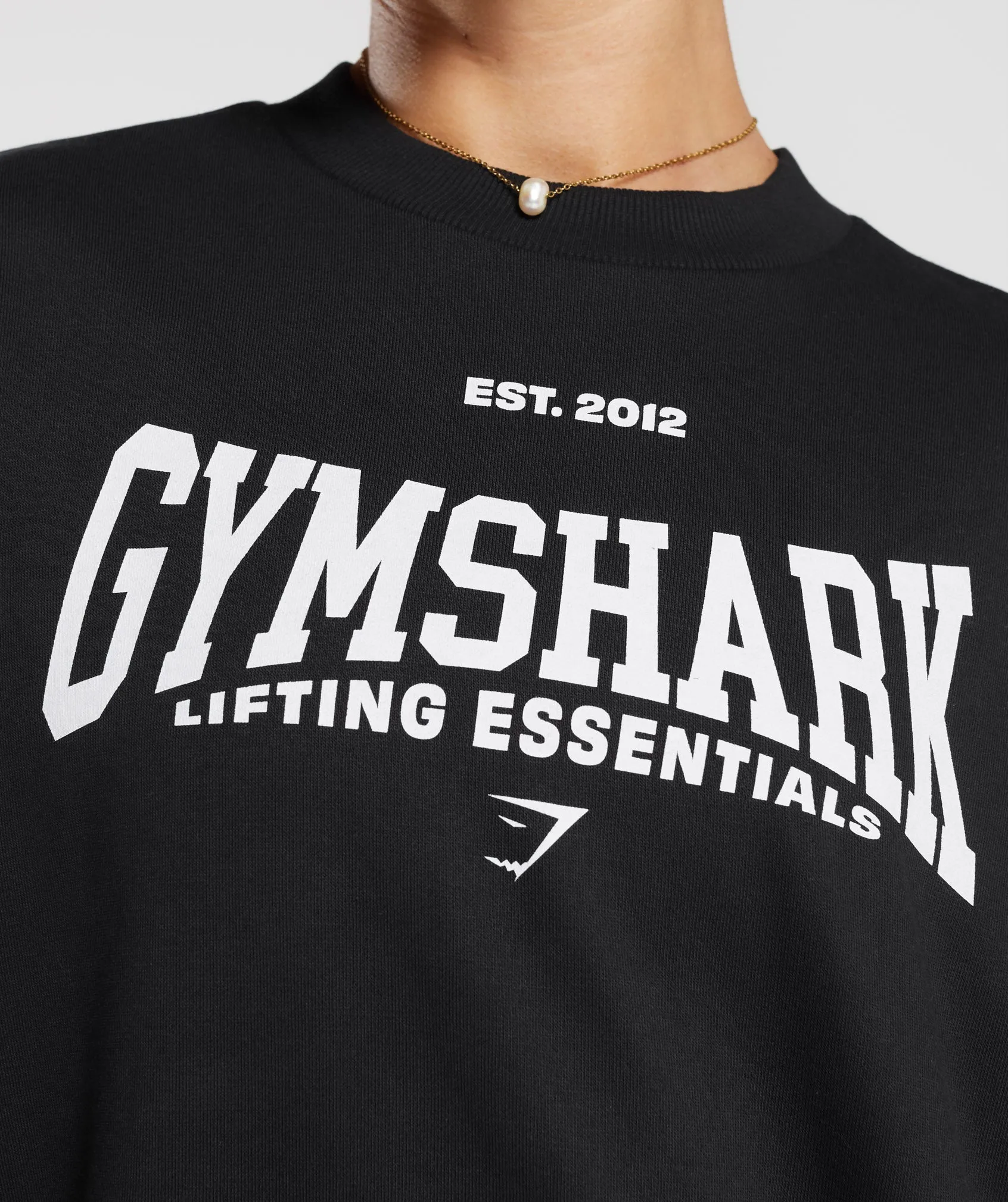 Gymshark Lifting Essentials Graphic Oversized Sweatshirt - Black sold by Gymshark product image thumbnail 5