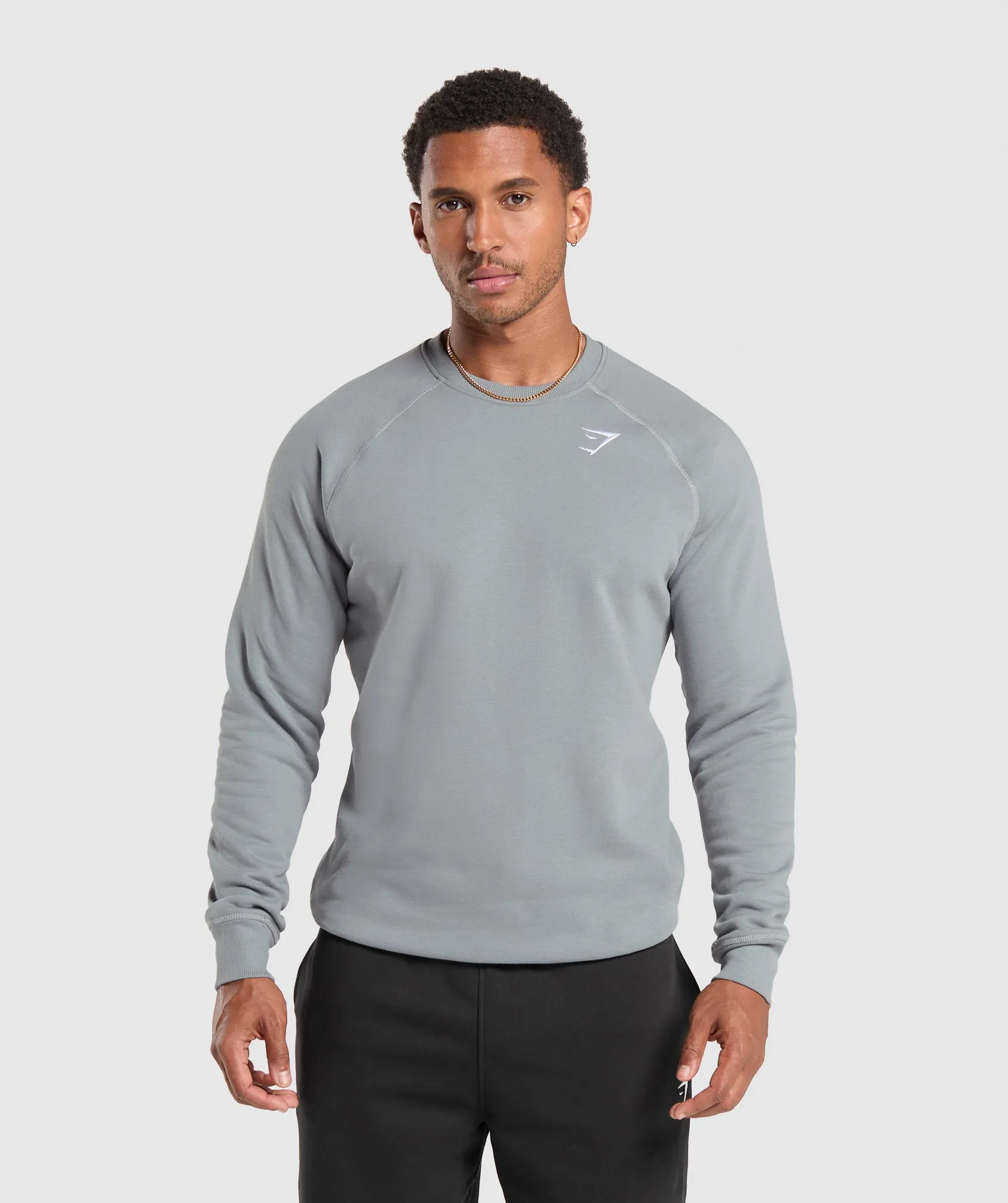 Gymshark Crest Crew - Denim Grey sold by Gymshark