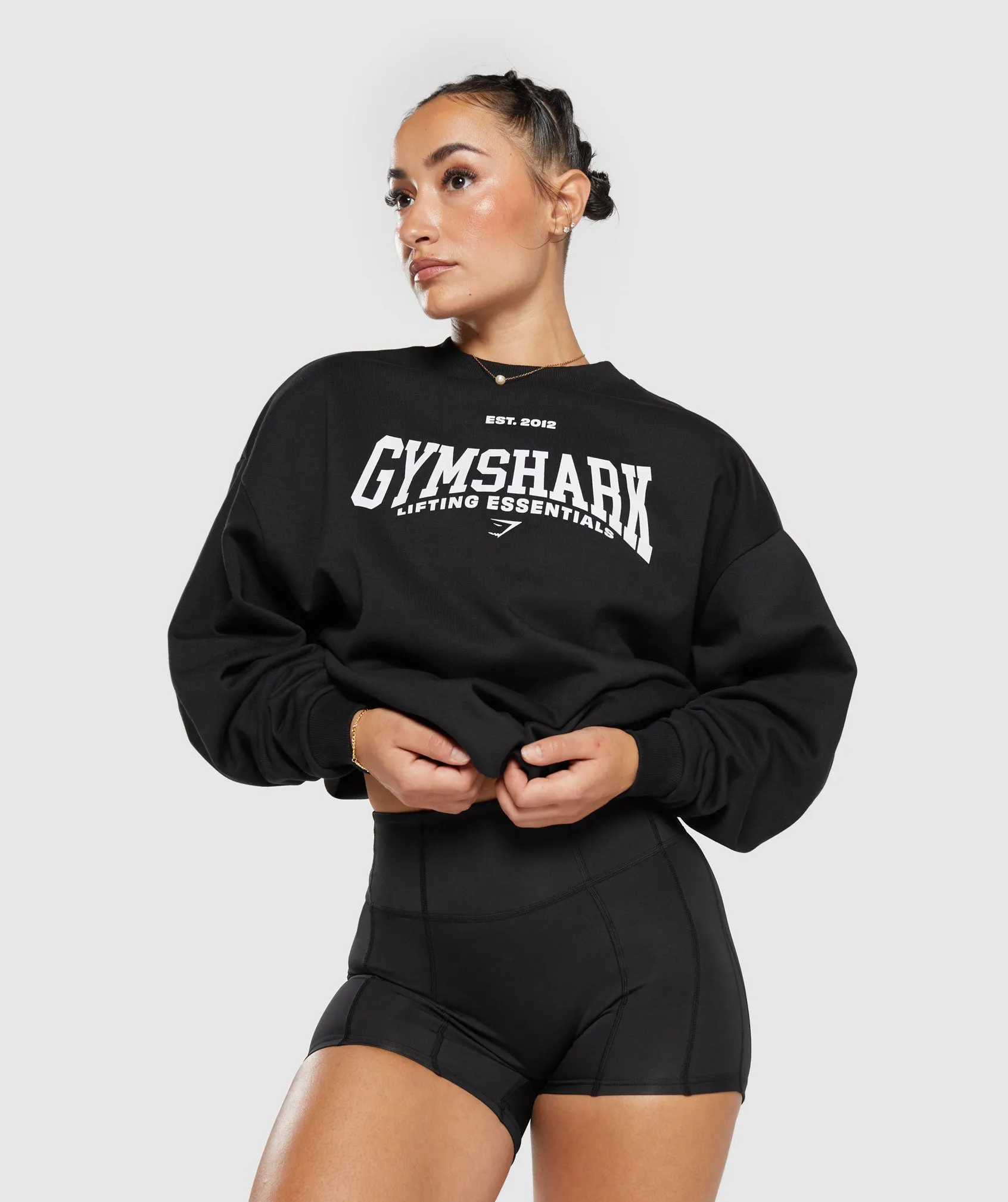 Gymshark Lifting Essentials Graphic Oversized Sweatshirt - Black sold by Gymshark product image thumbnail 3