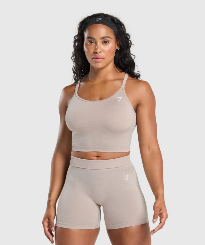 Gymshark Adapt Monogram Seamless Midi Tank - Stone Pink/Ecru White sold by Gymshark