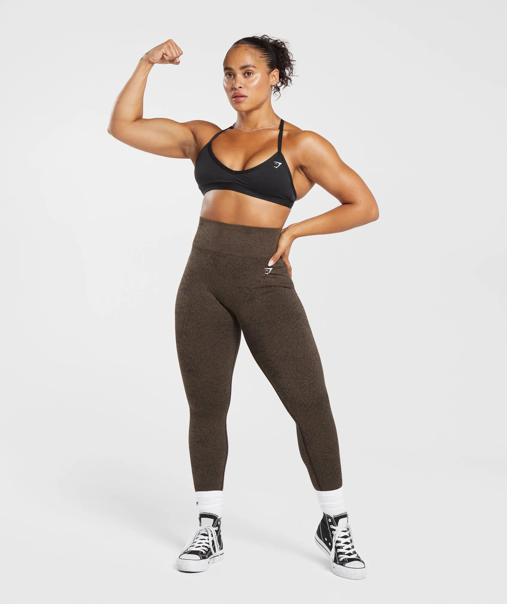 Gymshark Adapt Pattern Seamless Leggings - Woodland Brown/Soul Brown sold by Gymshark product image thumbnail 4