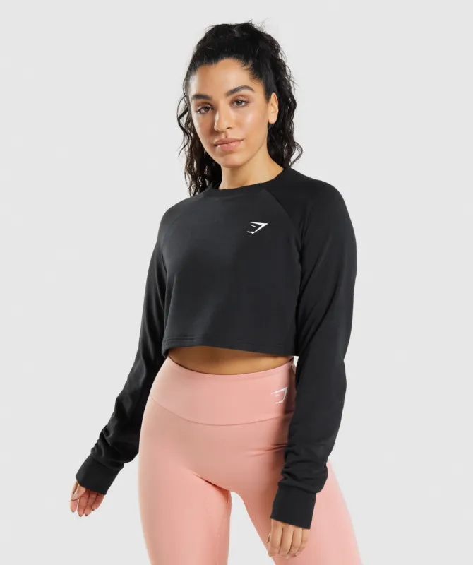 Gymshark Training Cropped Sweater - Black sold by Gymshark