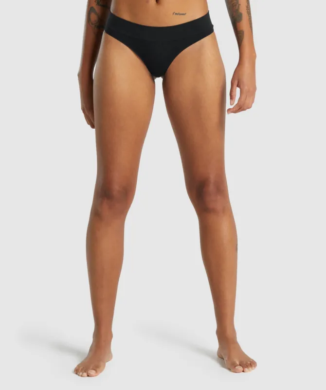 Gymshark Seamless Thong - Black sold by Gymshark