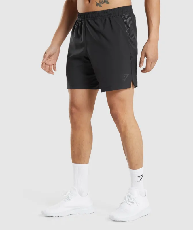 Gymshark Sport Stripe 7" Shorts - Black sold by Gymshark