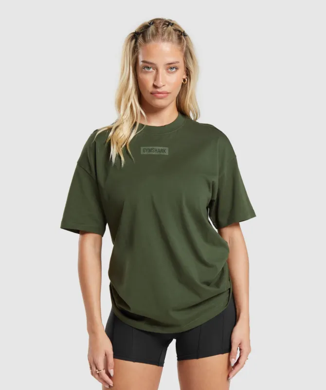 Gymshark Block Oversized T-Shirt - Winter Olive sold by Gymshark