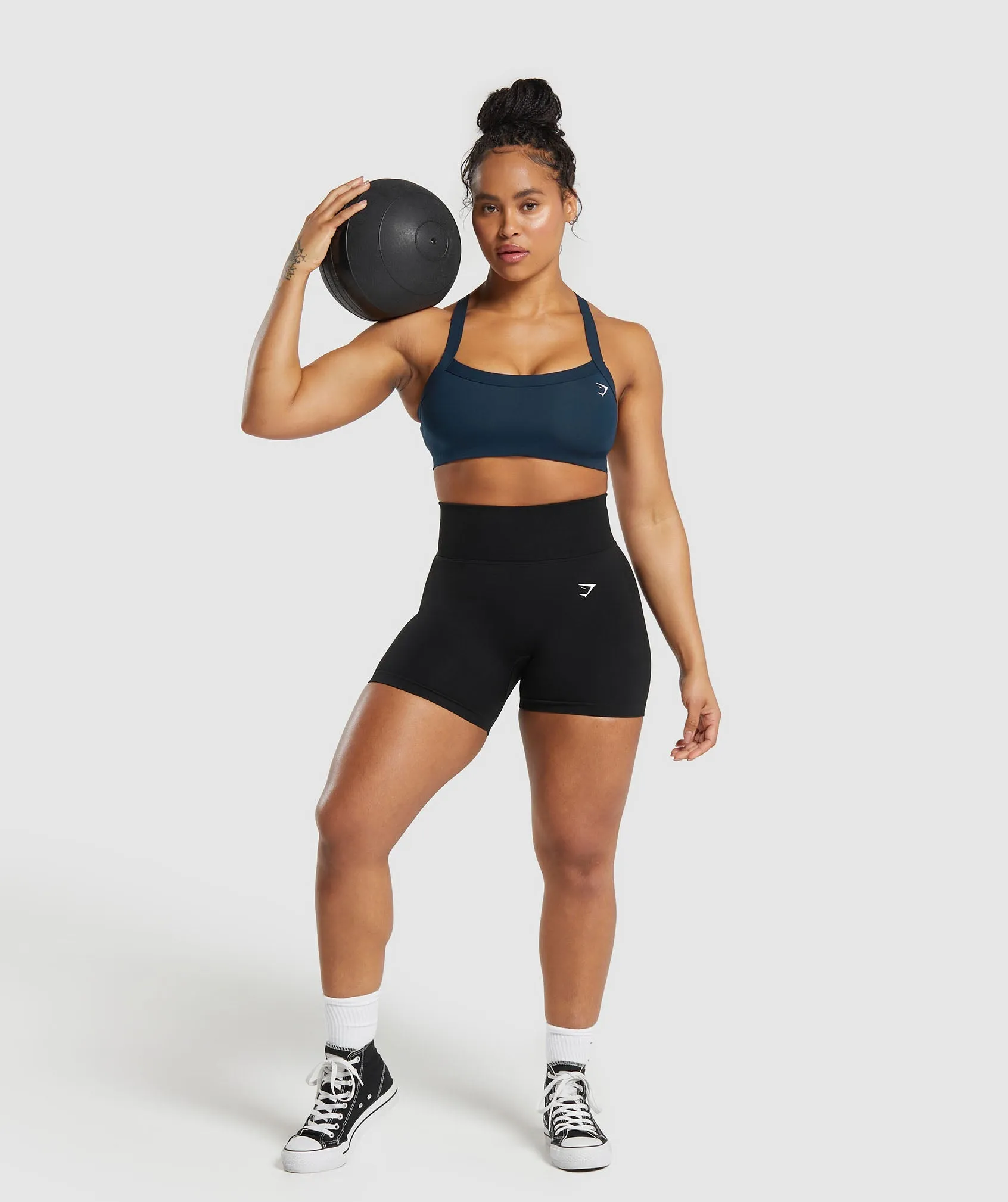 Gymshark Cotton Lifting Sports Bra - Navy sold by Gymshark product image thumbnail 4
