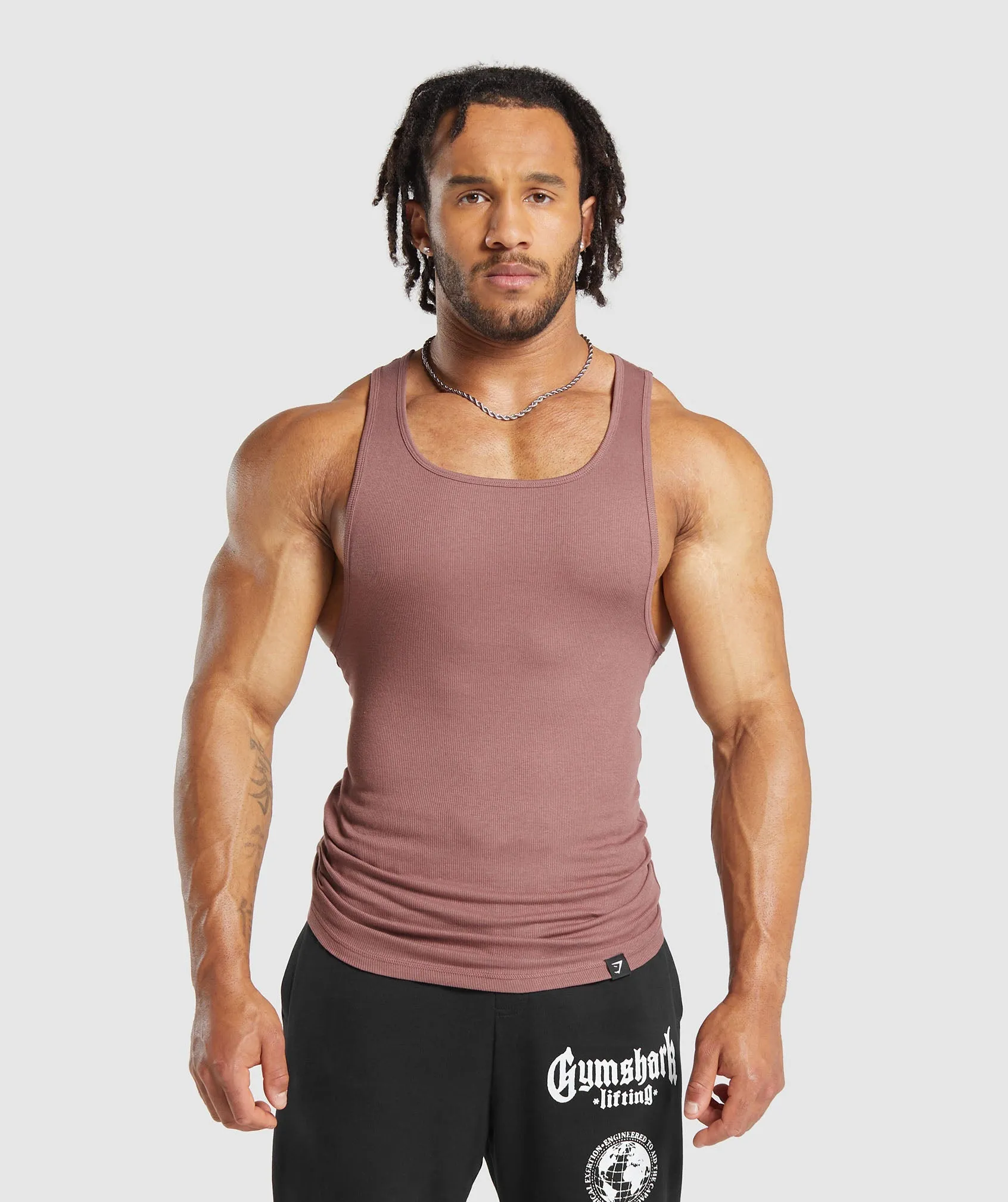 Gymshark Ribbed Tank 1PK - Brick Brown sold by Gymshark