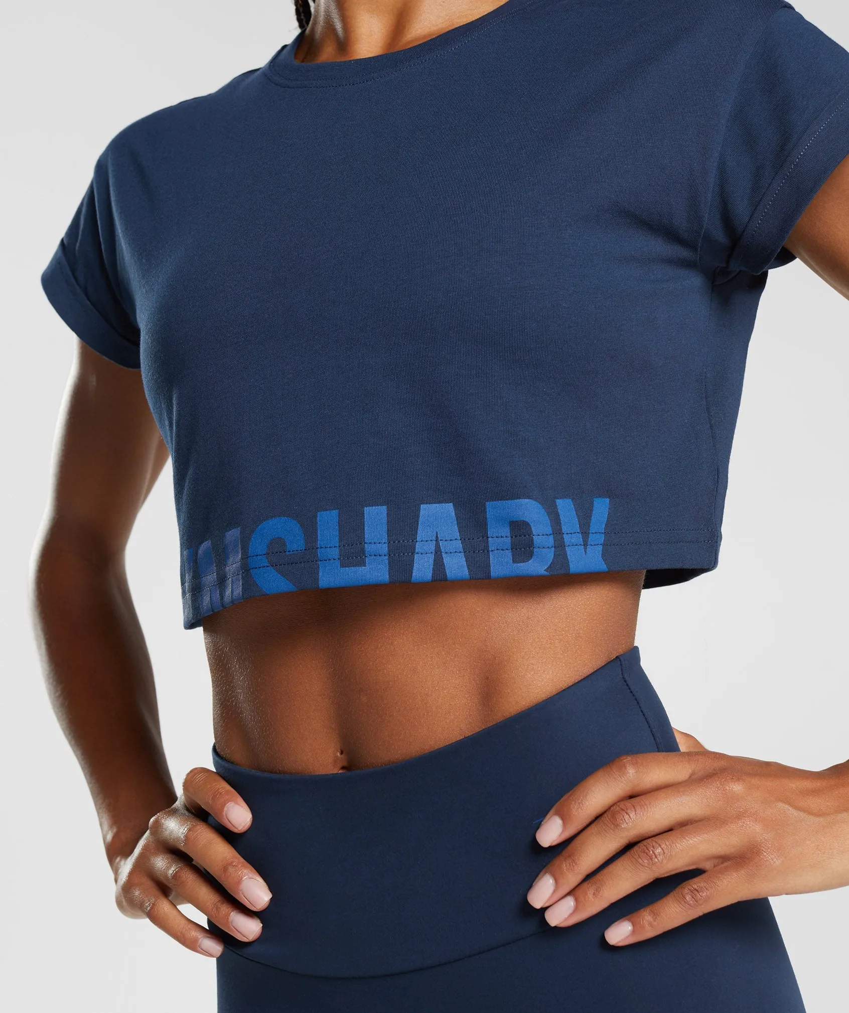 Gymshark Fraction Crop Top - Navy sold by Gymshark product image thumbnail 3