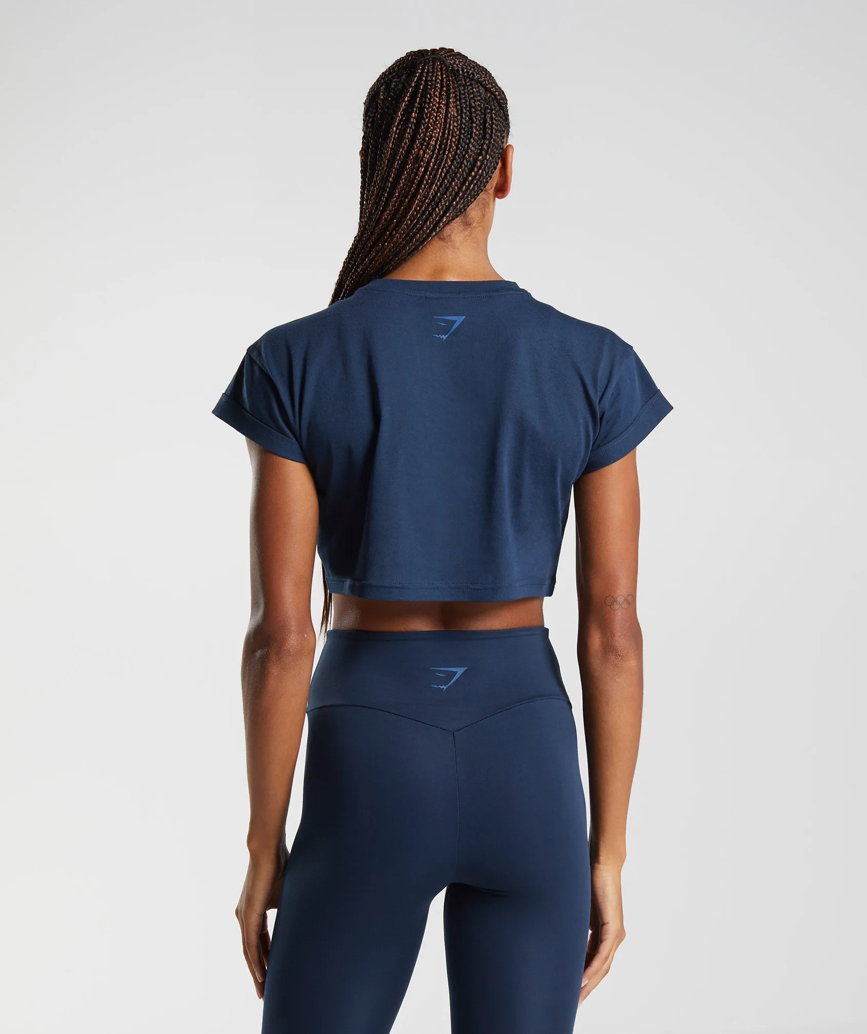 Gymshark Fraction Crop Top - Navy sold by Gymshark product image thumbnail 2