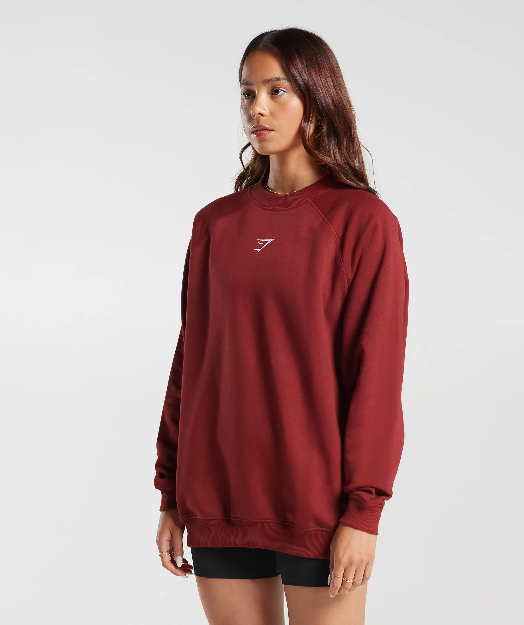 Gymshark Training Oversized Fleece Sweatshirt - Spiced Red sold by Gymshark product image thumbnail 3