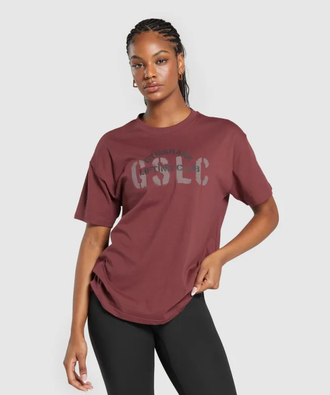 Gymshark Built Oversized T-Shirt - Washed Burgundy sold by Gymshark