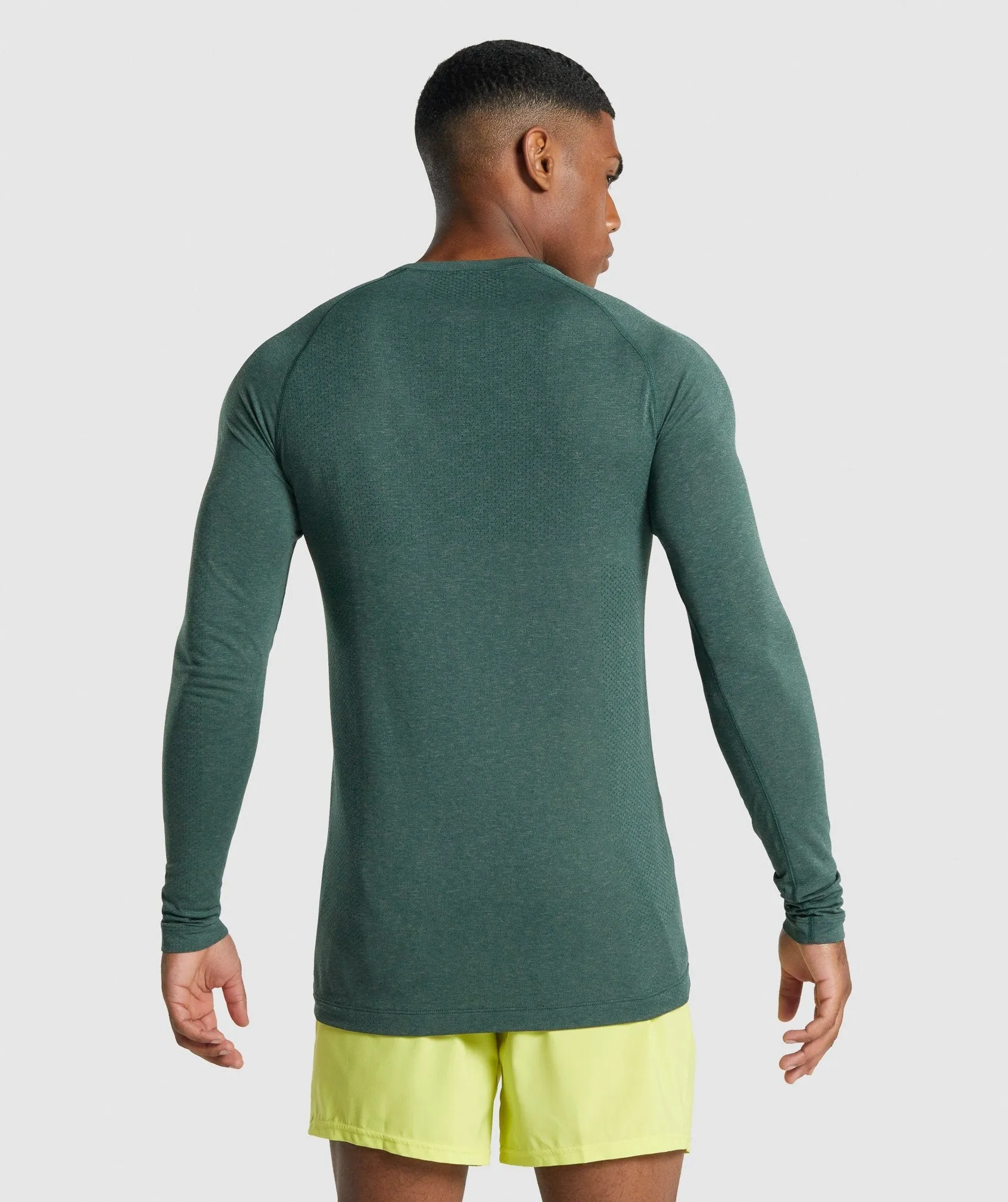 Gymshark Vital Light Seamless Long Sleeve T-Shirt - Dark Green Marl sold by Gymshark product image thumbnail 2
