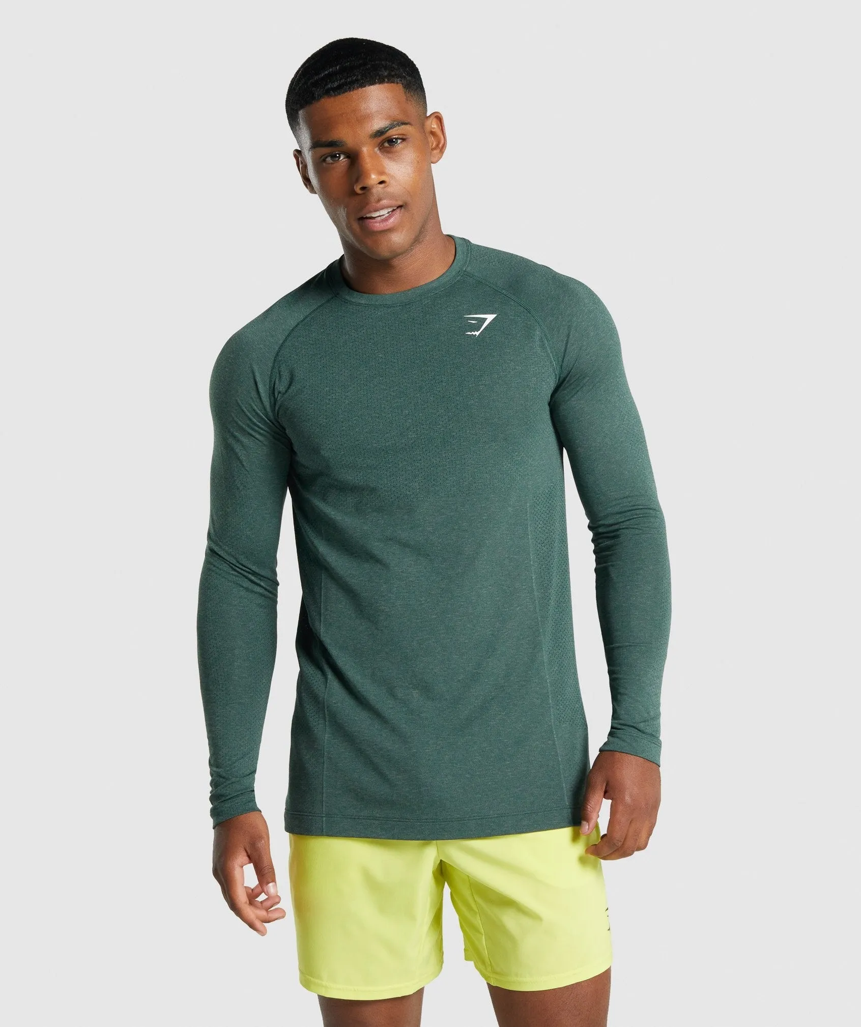 Gymshark Vital Light Seamless Long Sleeve T-Shirt - Dark Green Marl sold by Gymshark