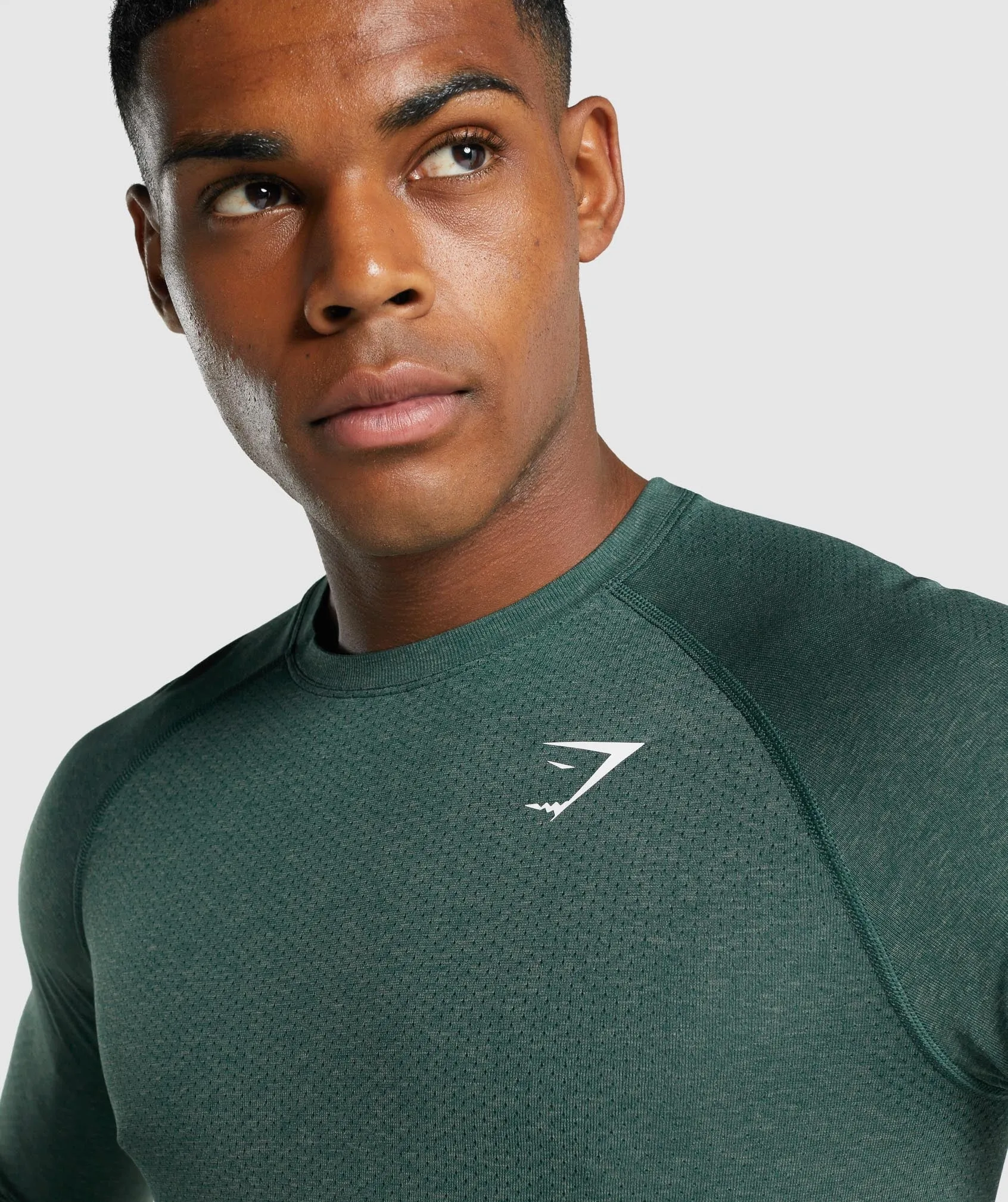 Gymshark Vital Light Seamless Long Sleeve T-Shirt - Dark Green Marl sold by Gymshark product image thumbnail 5