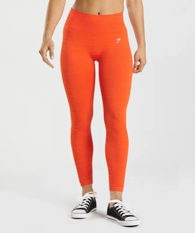 Gymshark Adapt Marl Seamless Leggings - Pepper Red/Zesty Orange sold by Gymshark