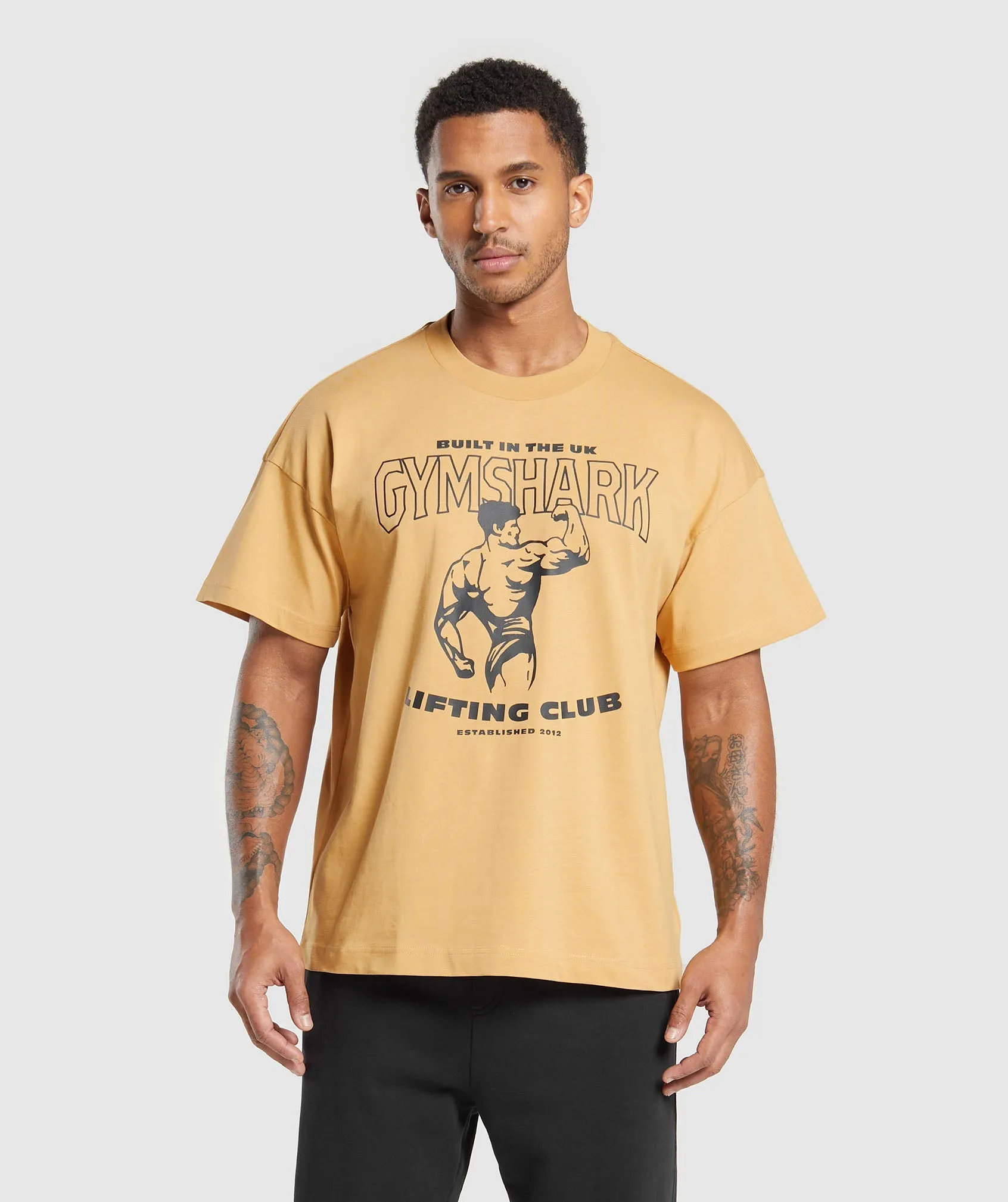 Gymshark Built in the UK T-Shirt - Rustic Yellow sold by Gymshark