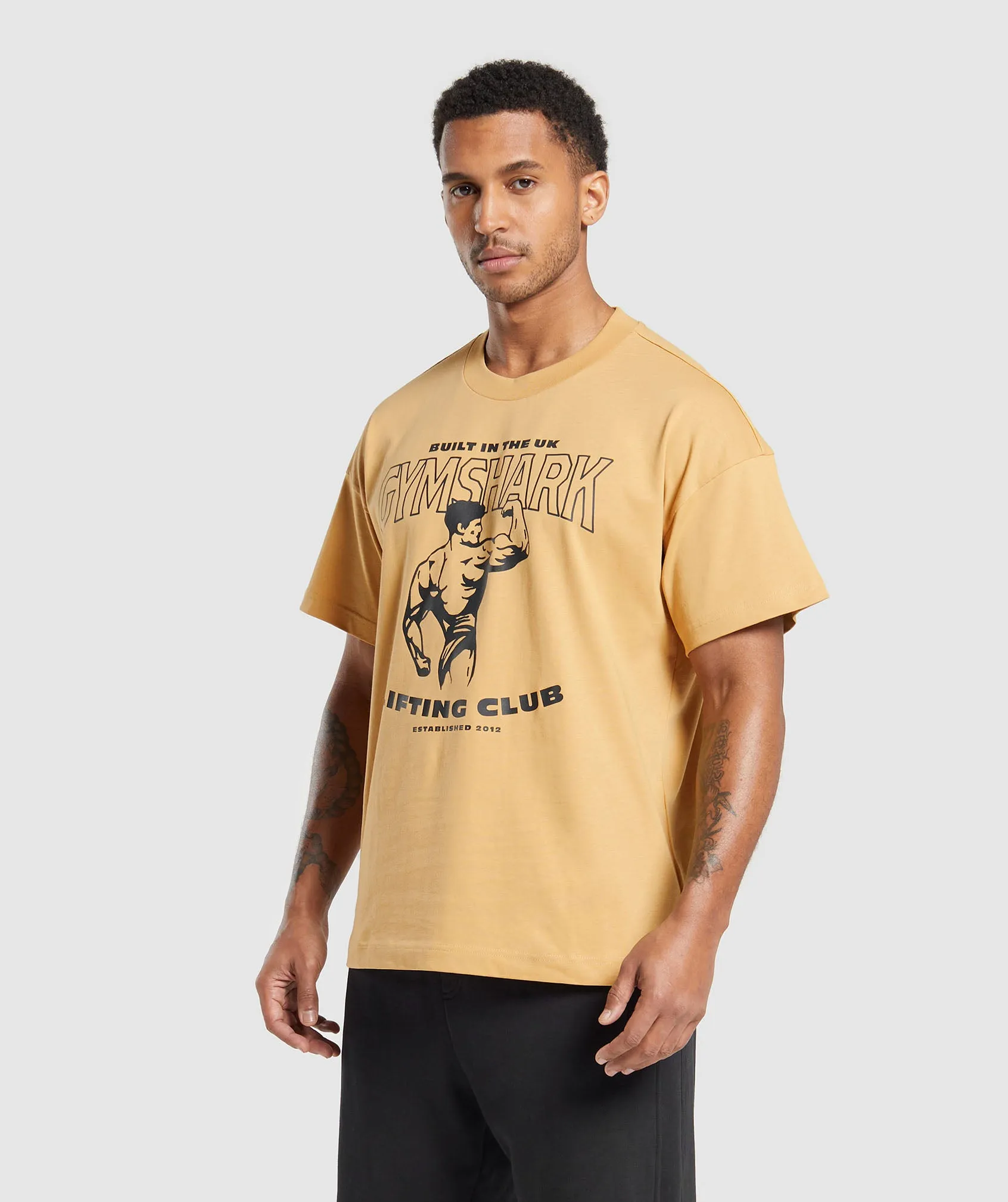Gymshark Built in the UK T-Shirt - Rustic Yellow sold by Gymshark product image thumbnail 3