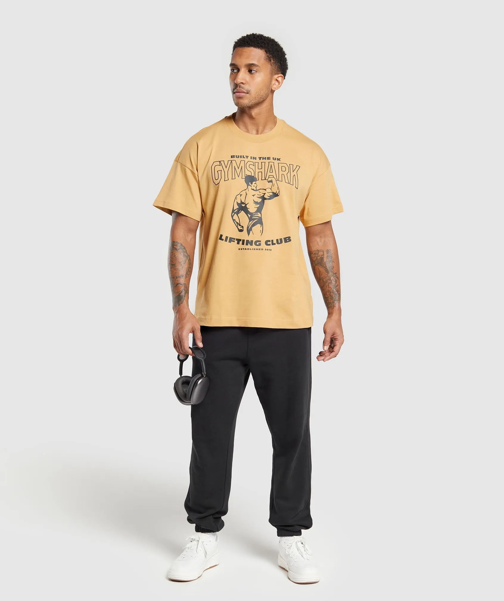 Gymshark Built in the UK T-Shirt - Rustic Yellow sold by Gymshark product image thumbnail 4