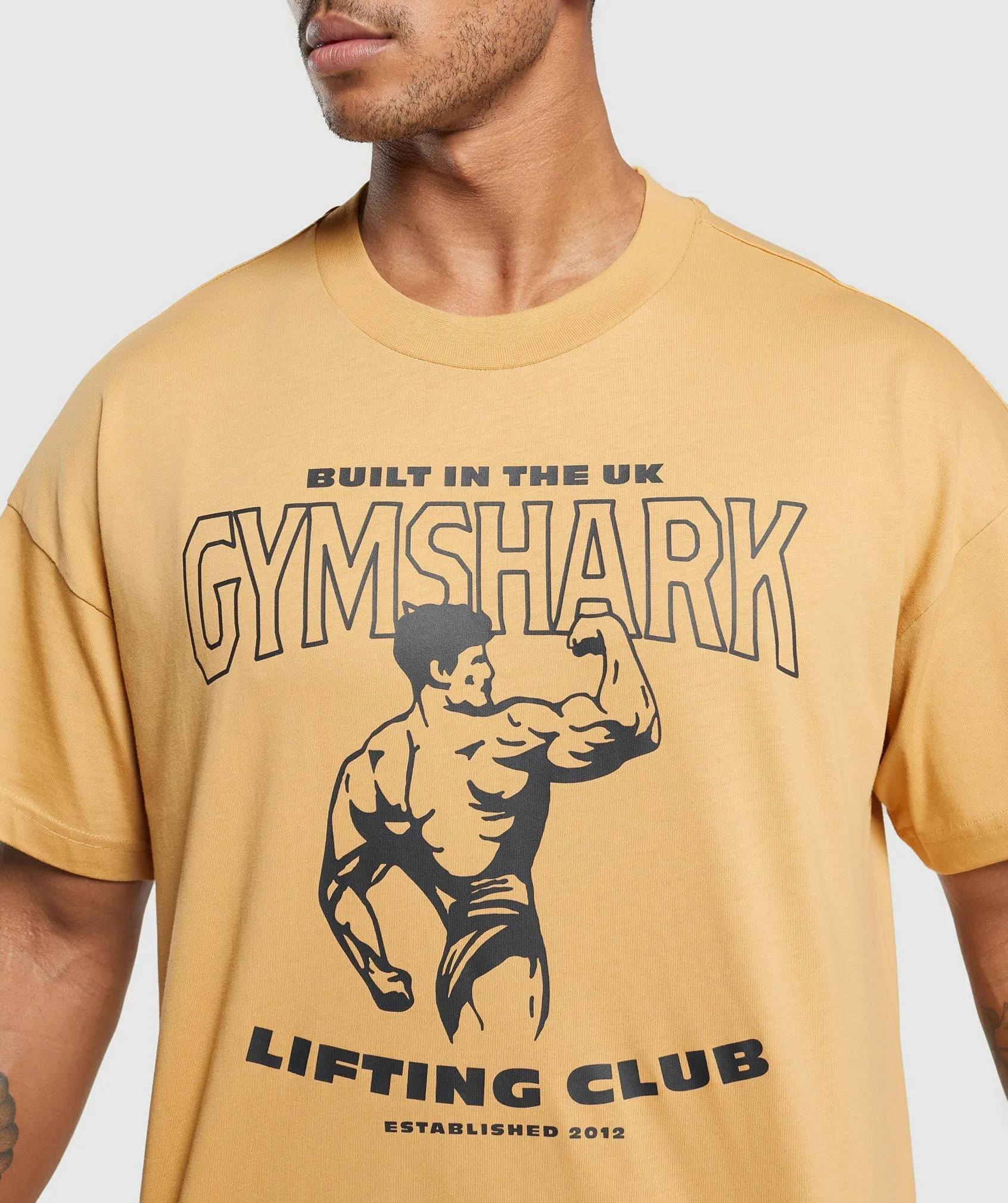 Gymshark Built in the UK T-Shirt - Rustic Yellow sold by Gymshark product image thumbnail 5