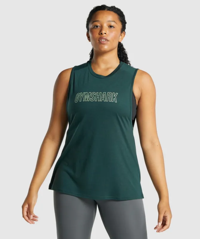 Gymshark Apollo Graphic Tank - Dark Green sold by Gymshark
