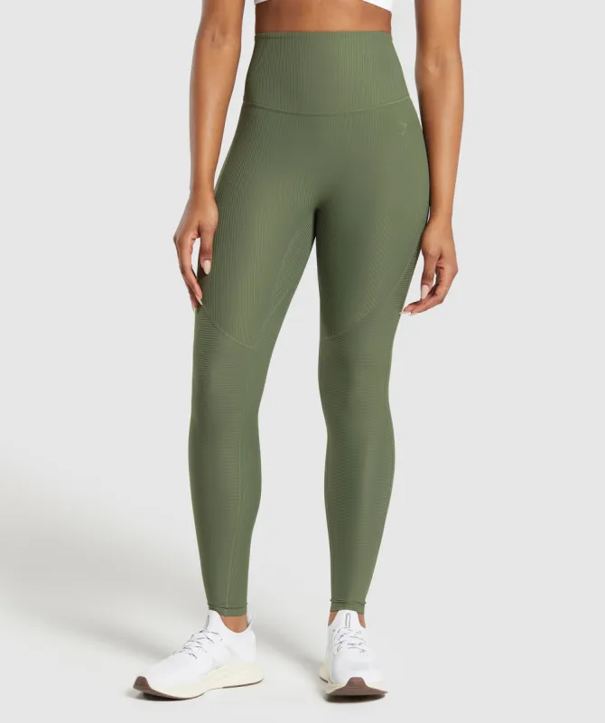 Gymshark Ribbed Legging - Core Olive sold by Gymshark