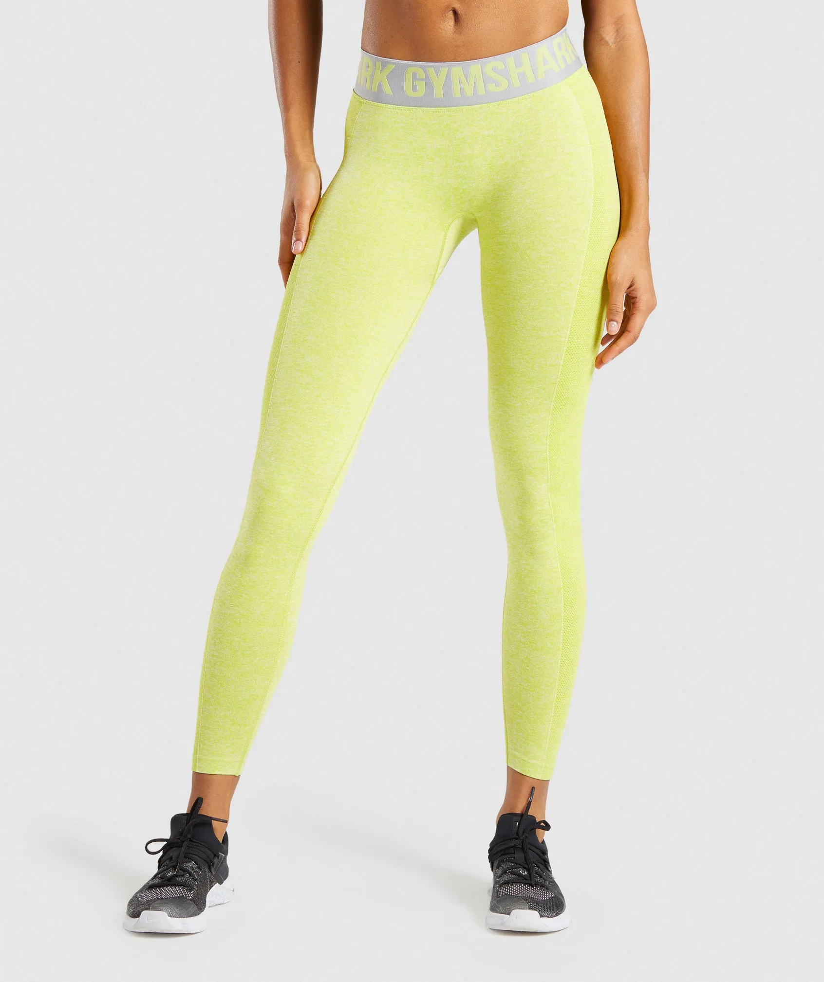 Gymshark Flex Low Rise Leggings - Lime Marl/Light Grey sold by Gymshark