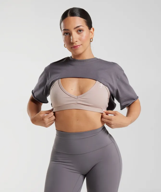 Gymshark Legacy Shrug Top - Titanium Grey sold by Gymshark