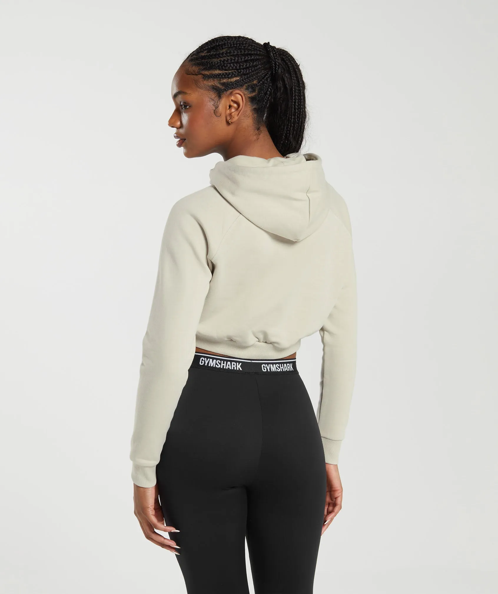 Gymshark Training Fleece Cropped Hoodie - Pebble Grey sold by Gymshark product image thumbnail 2