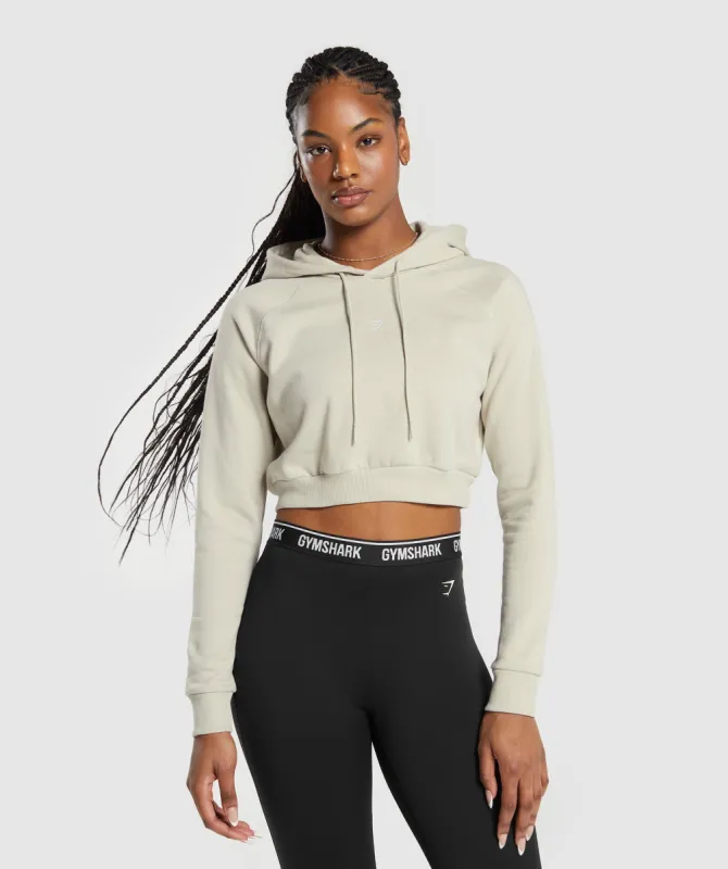 Gymshark Training Fleece Cropped Hoodie - Pebble Grey sold by Gymshark