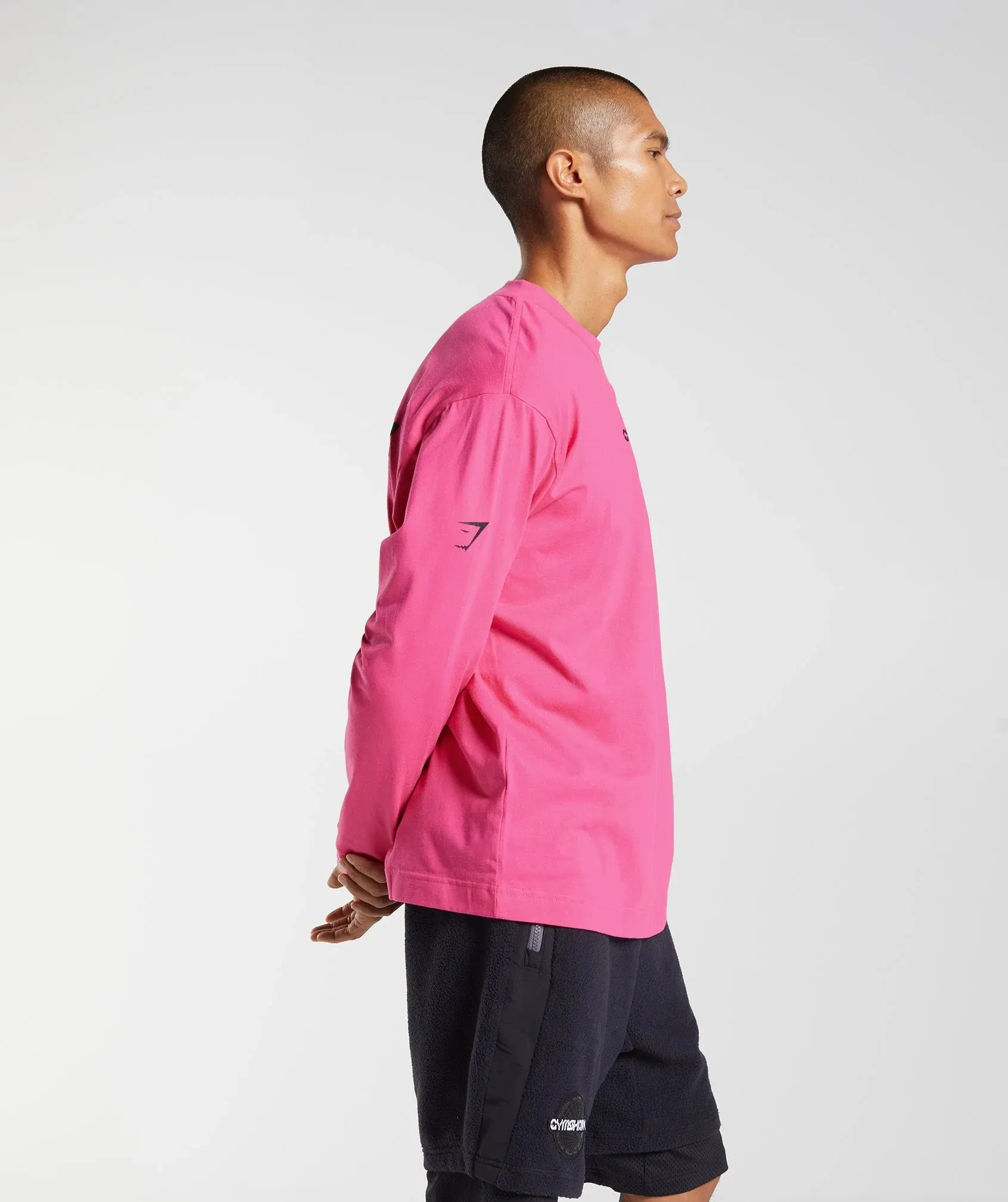 Gymshark Vibes Long Sleeve T-Shirt - Bright Fuchsia sold by Gymshark product image thumbnail 2