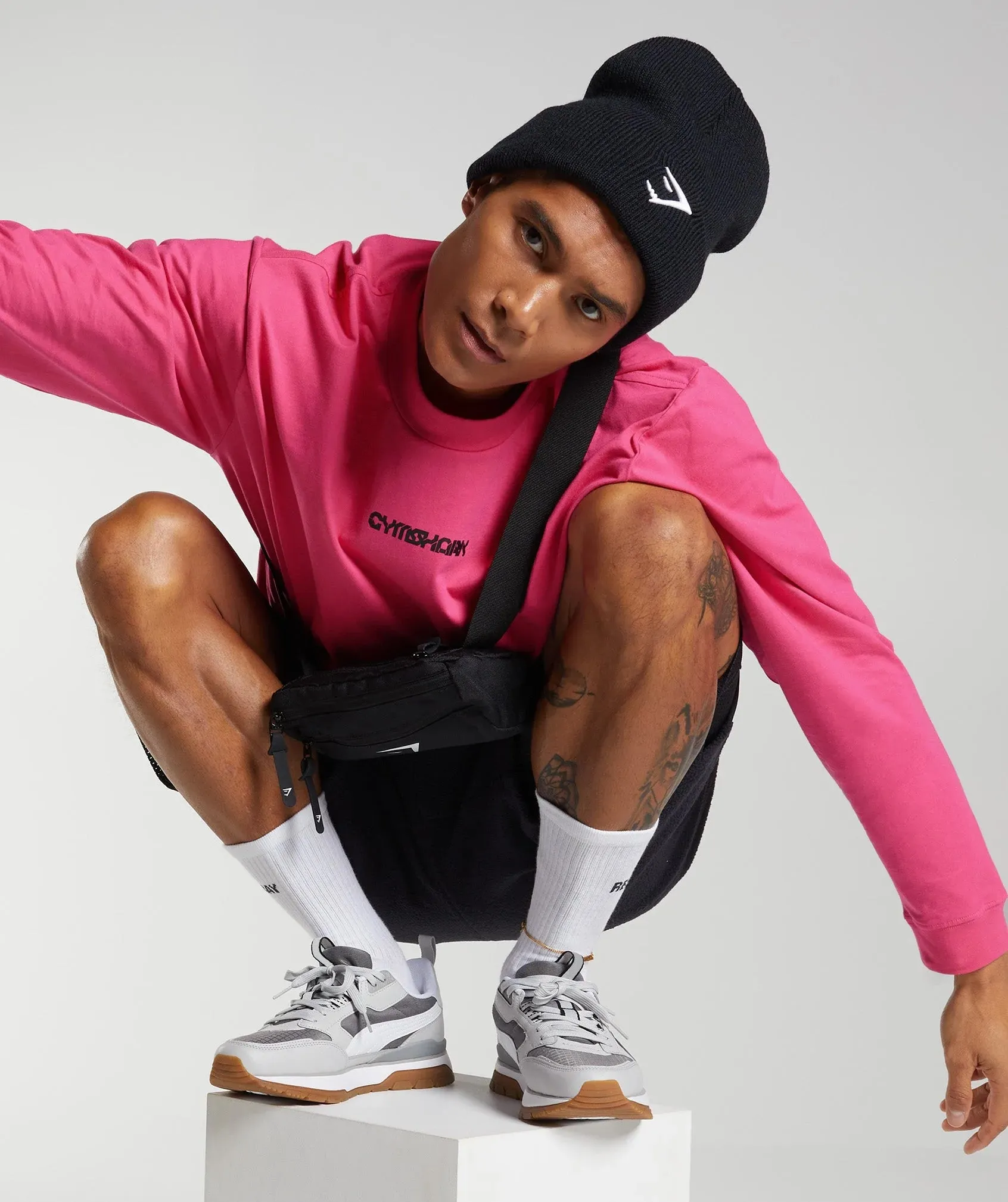 Gymshark Vibes Long Sleeve T-Shirt - Bright Fuchsia sold by Gymshark product image thumbnail 4