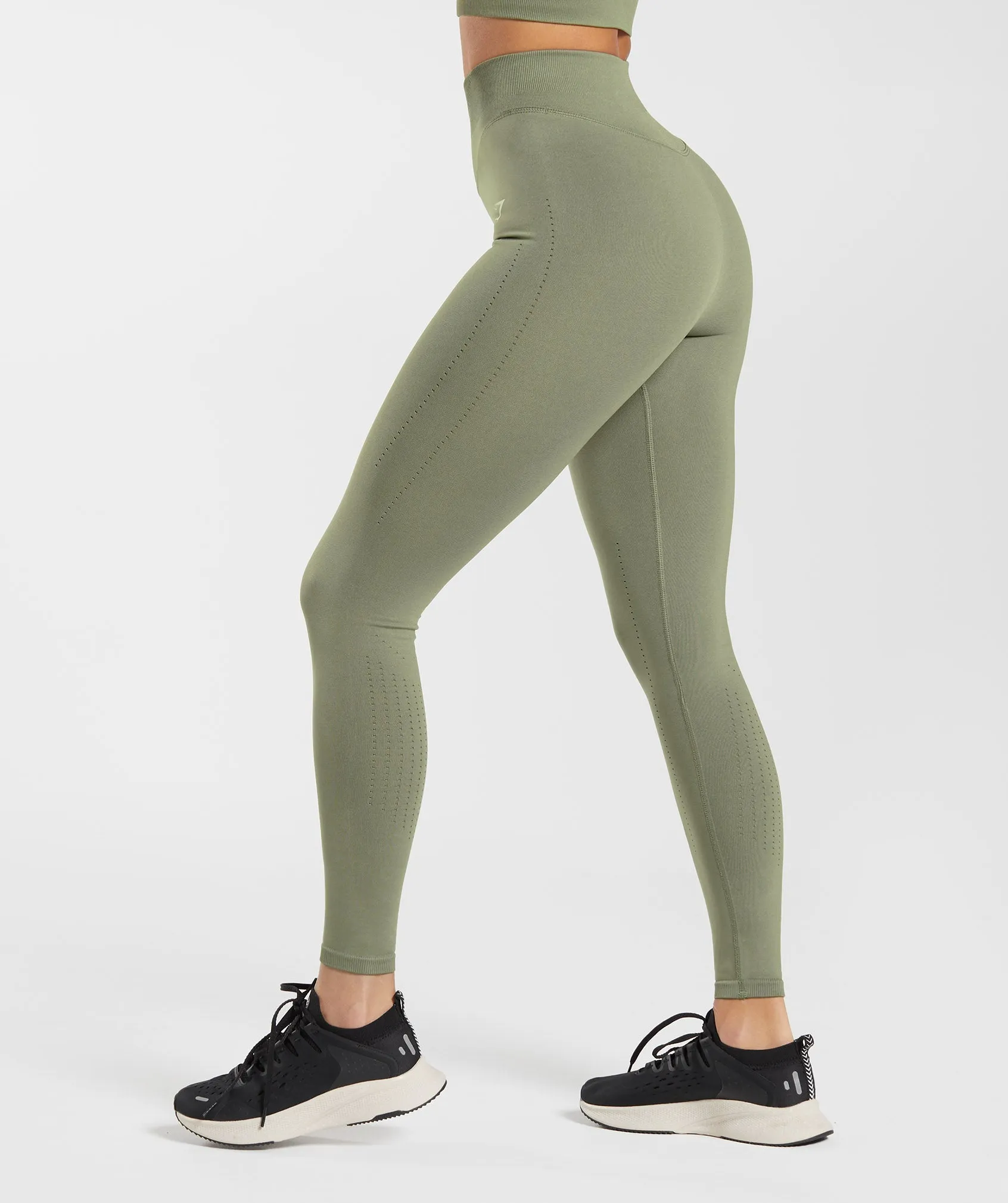 Gymshark Sweat Seamless Leggings - Dusty Olive sold by Gymshark product image thumbnail 5