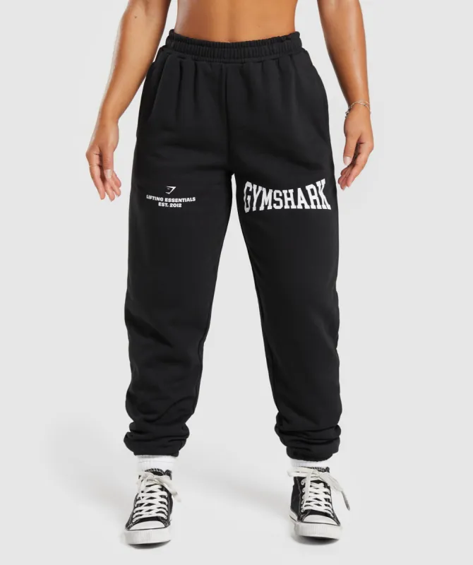 Gymshark Lifting Essentials Graphic Joggers - Black sold by Gymshark