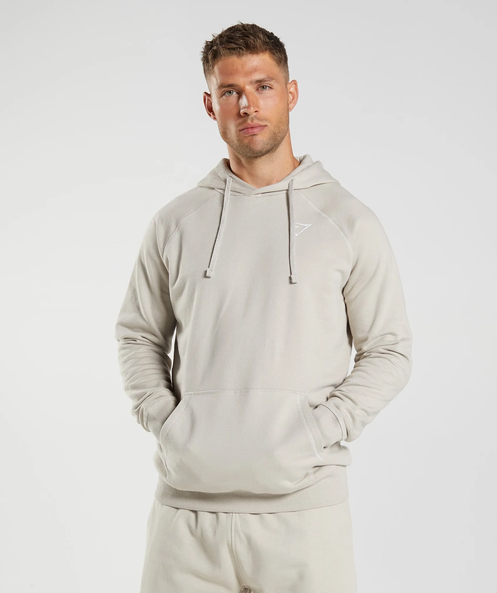 Gymshark Crest Hoodie - Pebble Grey sold by Gymshark